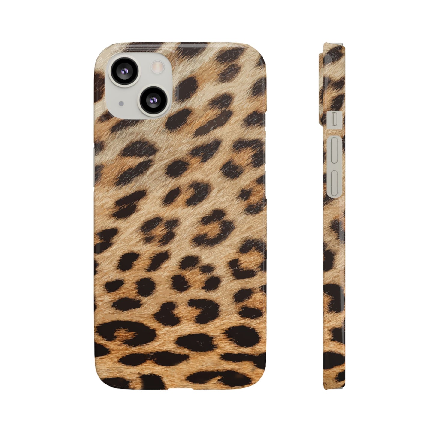 Leopard Print Slim Phone Case for Apple iPhone, Samsung Galaxy and Google Pixel.