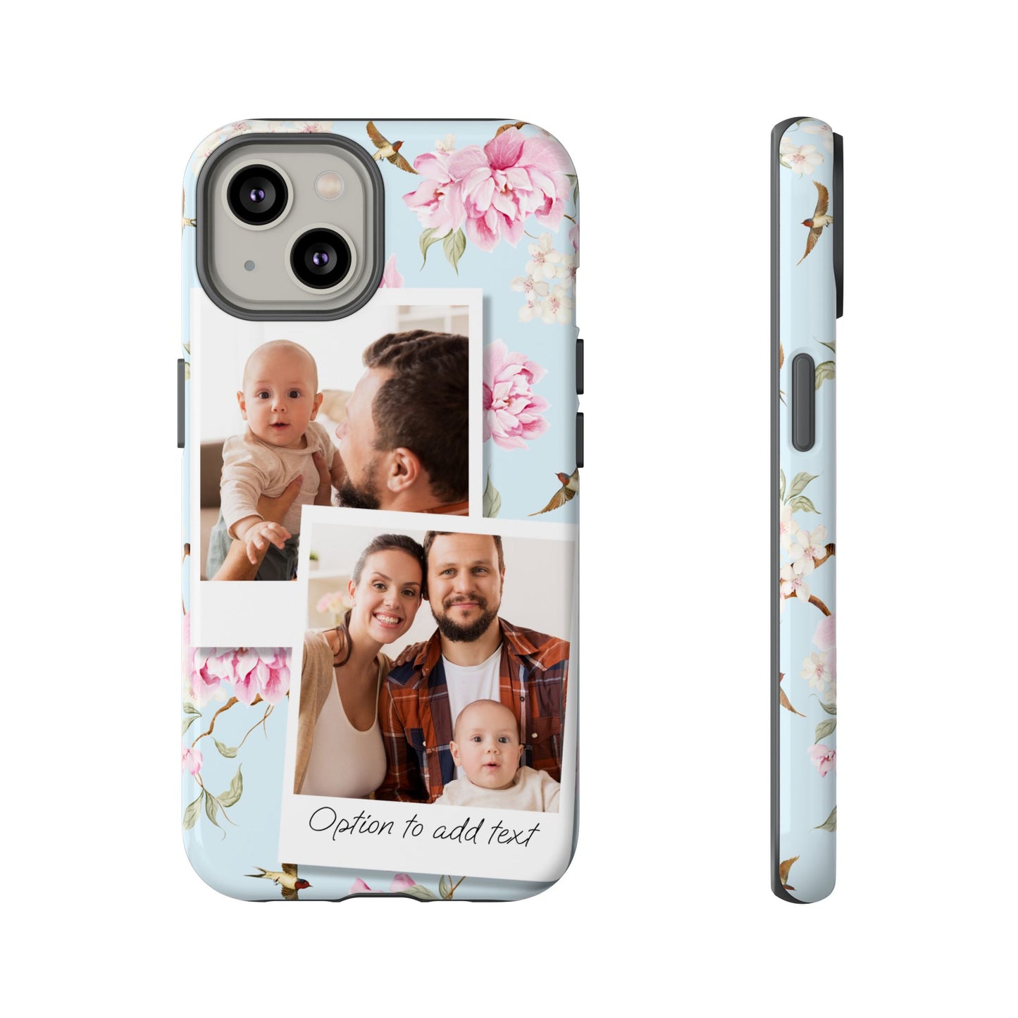 Two image Personalised Floral Photo Collage Tough Case — Personalised Family Phone Case