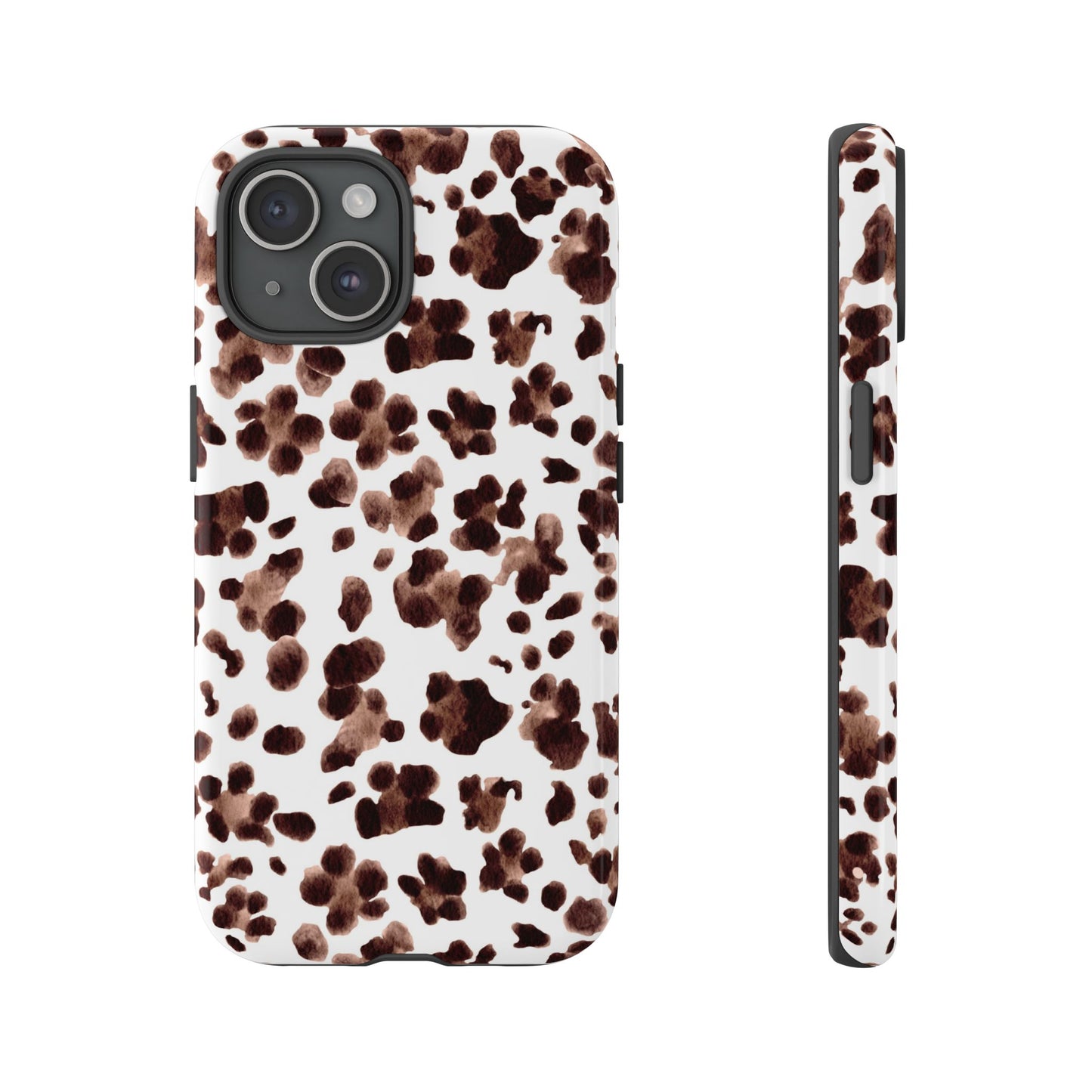 Brown Cowhide Print Phone Case — Tough Protective iPhone Cover