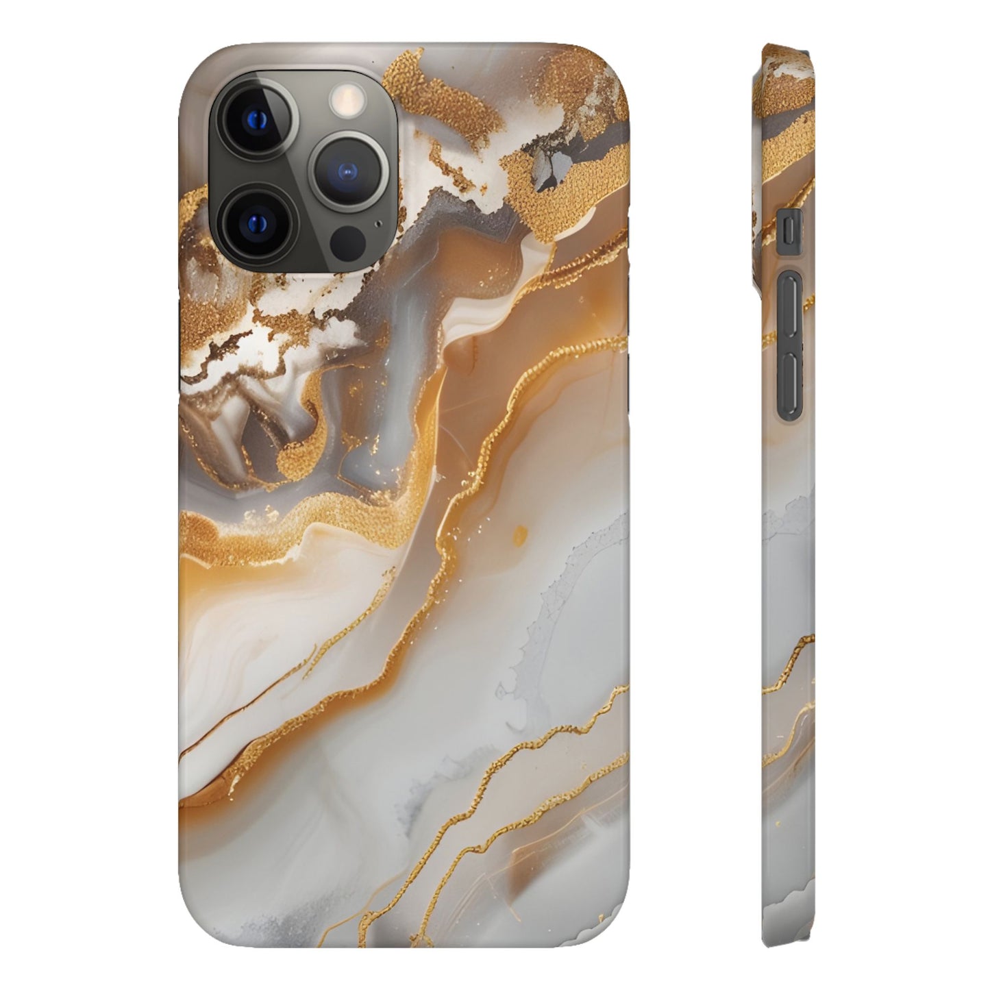 Gold Agate Phone Case – Marble Geode Snap Case