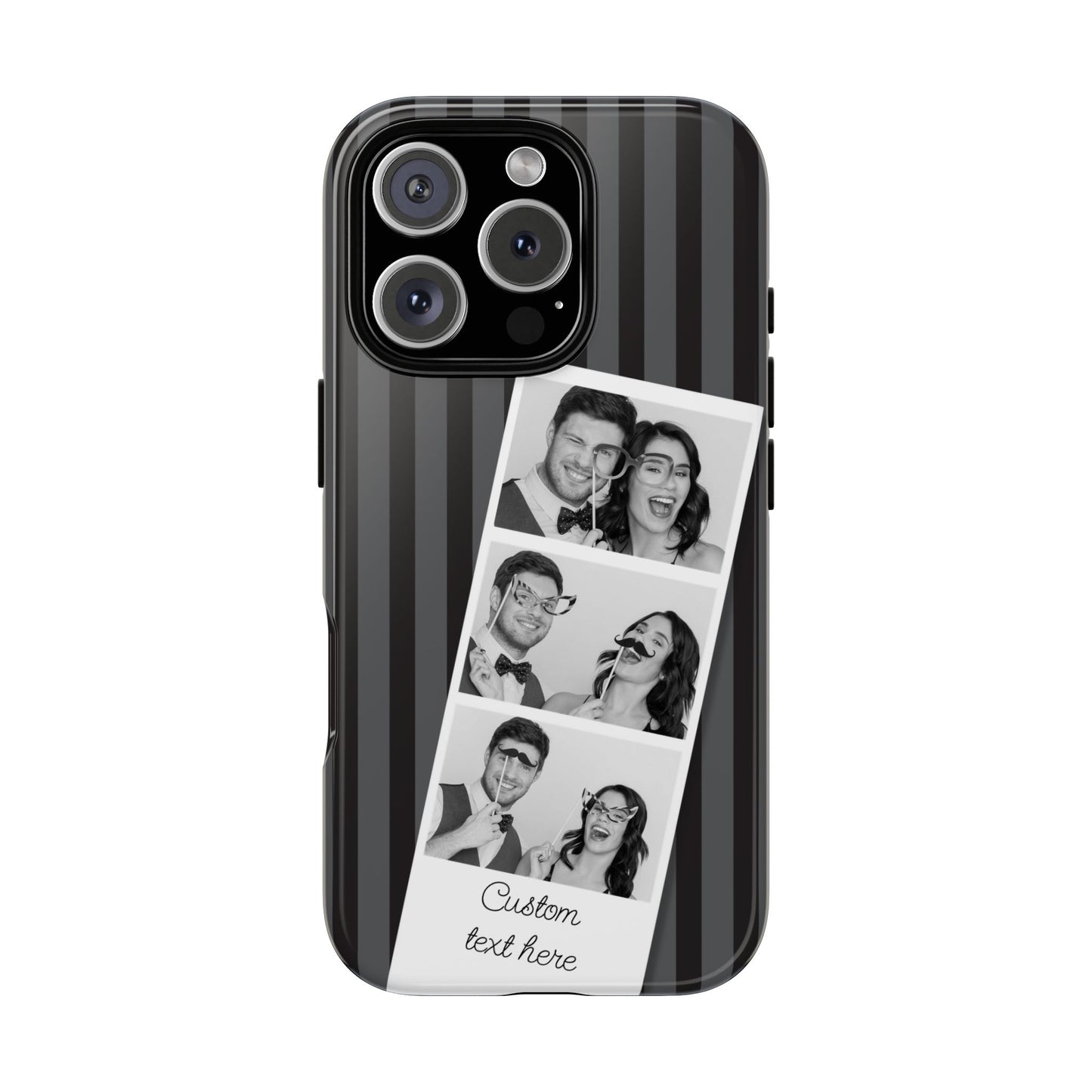Customisable Three Image Retro Photobooth Design Tough Case for Apple iPhone, Samsung Galaxy and Google Pixel.