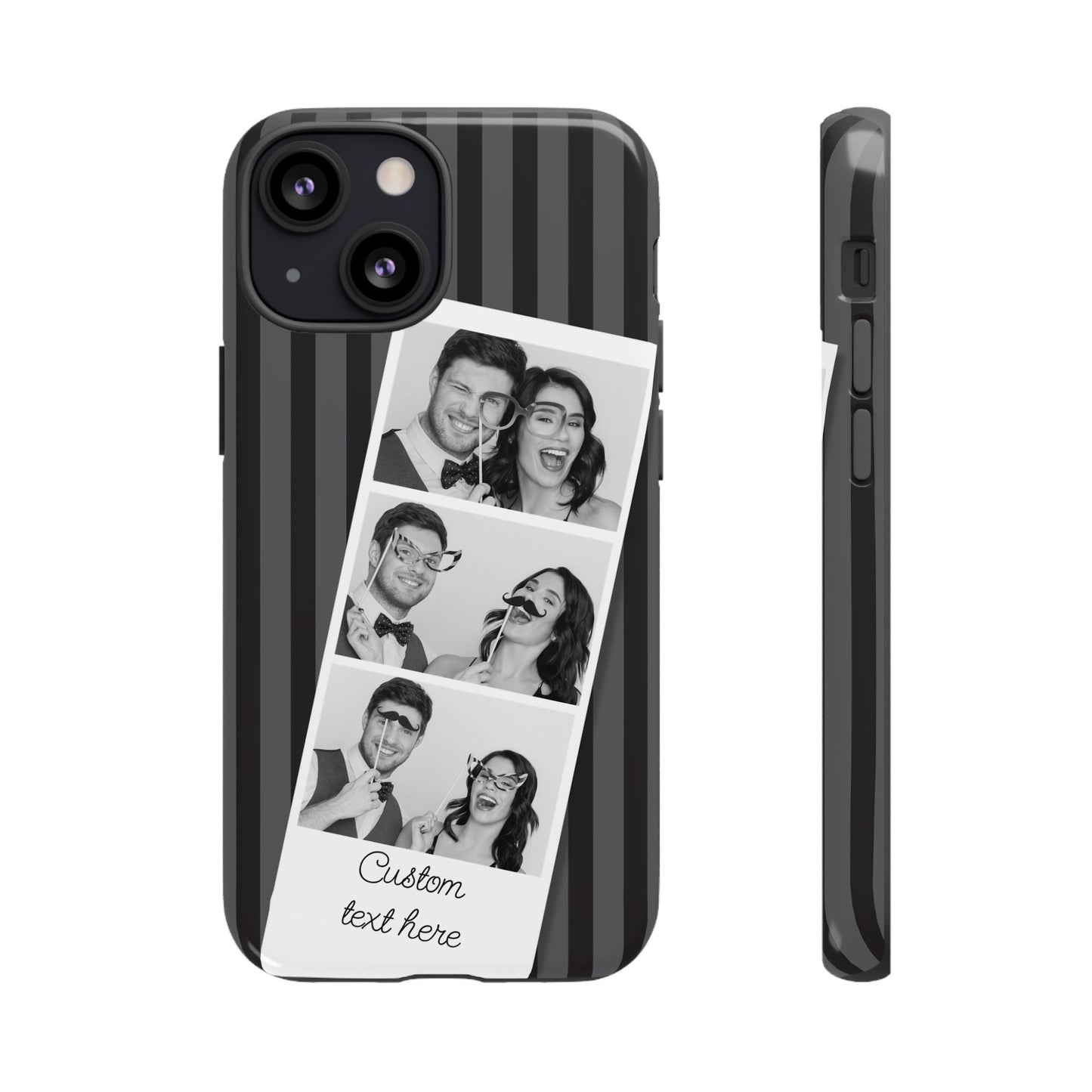 Customisable Three Image Retro Photobooth Design Tough Case for Apple iPhone, Samsung Galaxy and Google Pixel.