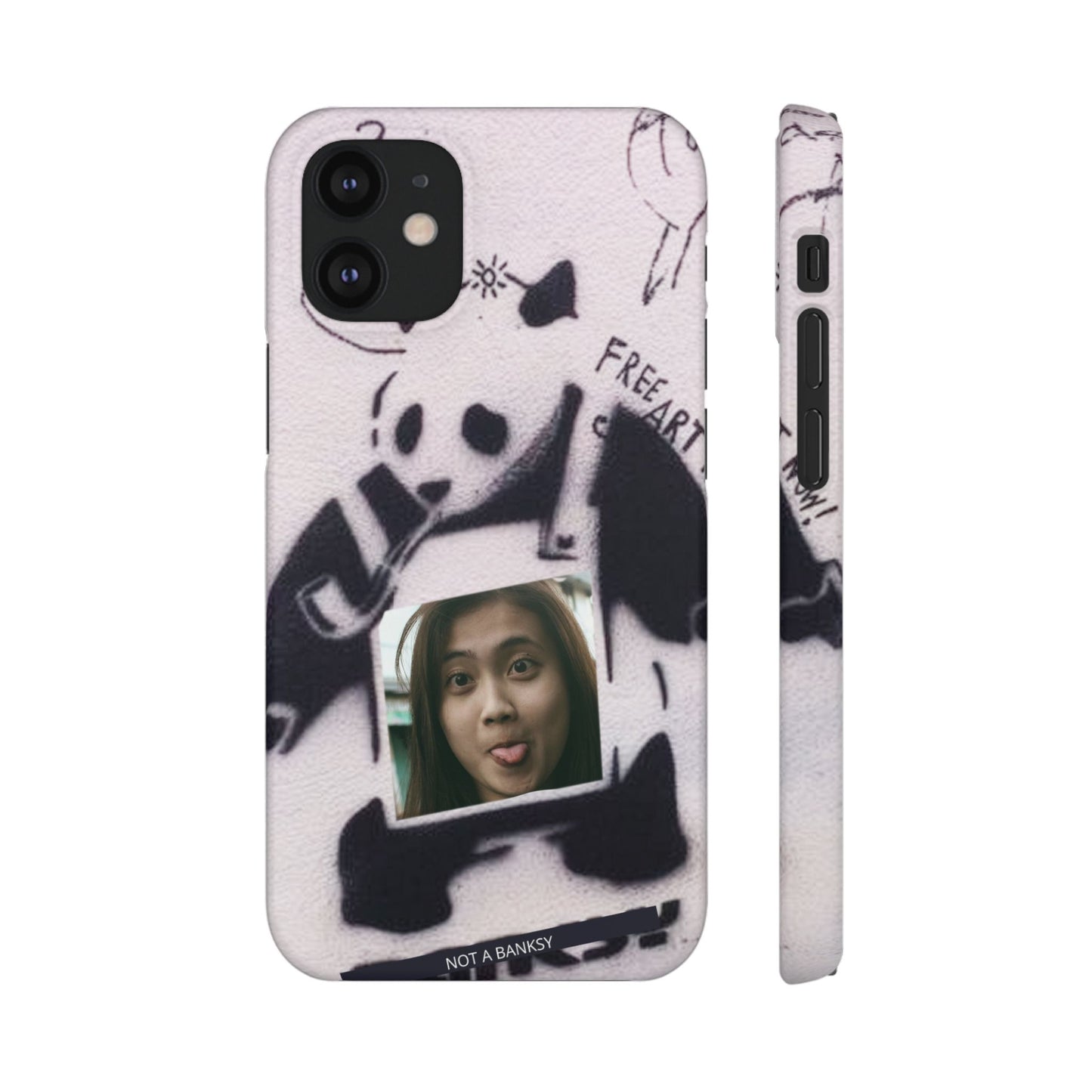 Single Image Personalised Panda Stencil Slim Phone Case for Apple iPhone, Samsung Galaxy and Google Pixel.