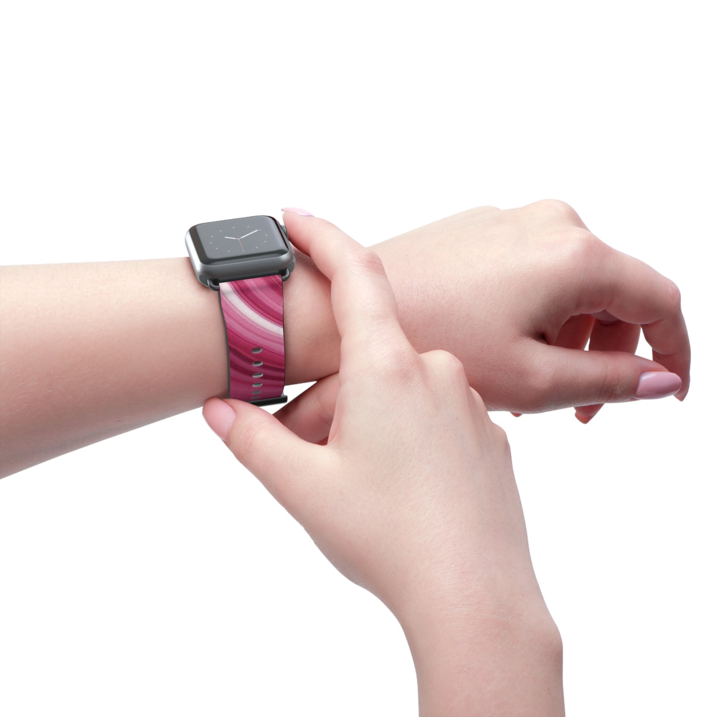 Pink Swirl Silicone Watch Band — Marble Gradient Apple Watch Strap