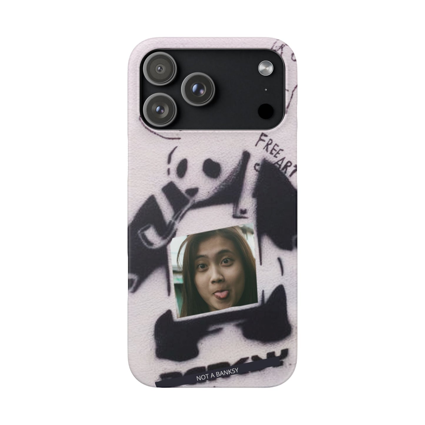 Single Image Personalised Panda Stencil Slim Phone Case for Apple iPhone, Samsung Galaxy and Google Pixel.