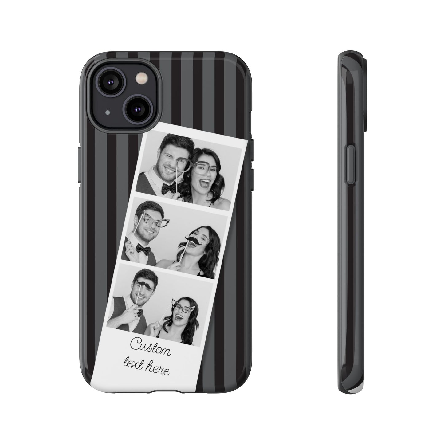 Customisable Three Image Retro Photobooth Design Tough Case for Apple iPhone, Samsung Galaxy and Google Pixel.