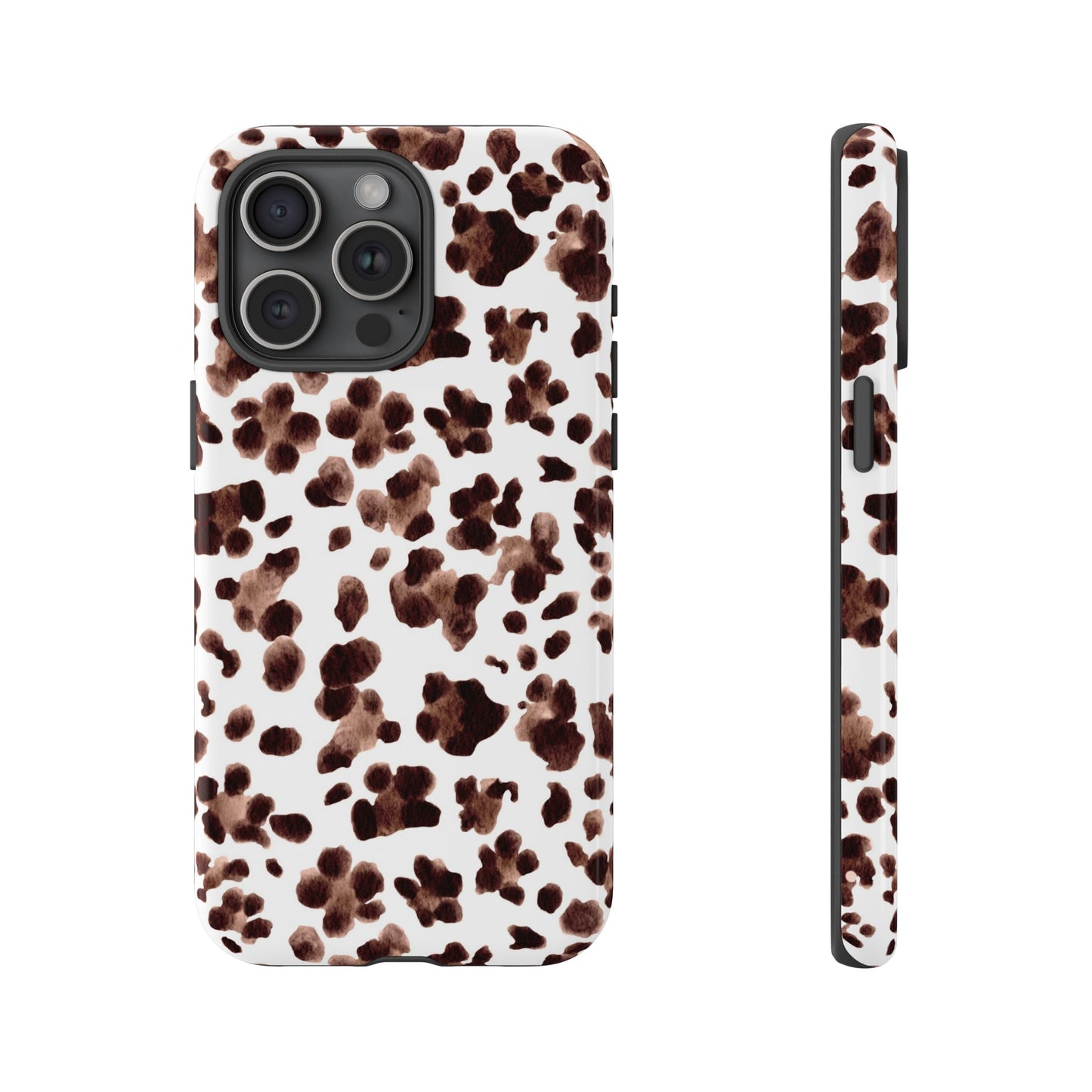Brown Cowhide Print Phone Case — Tough Protective iPhone Cover