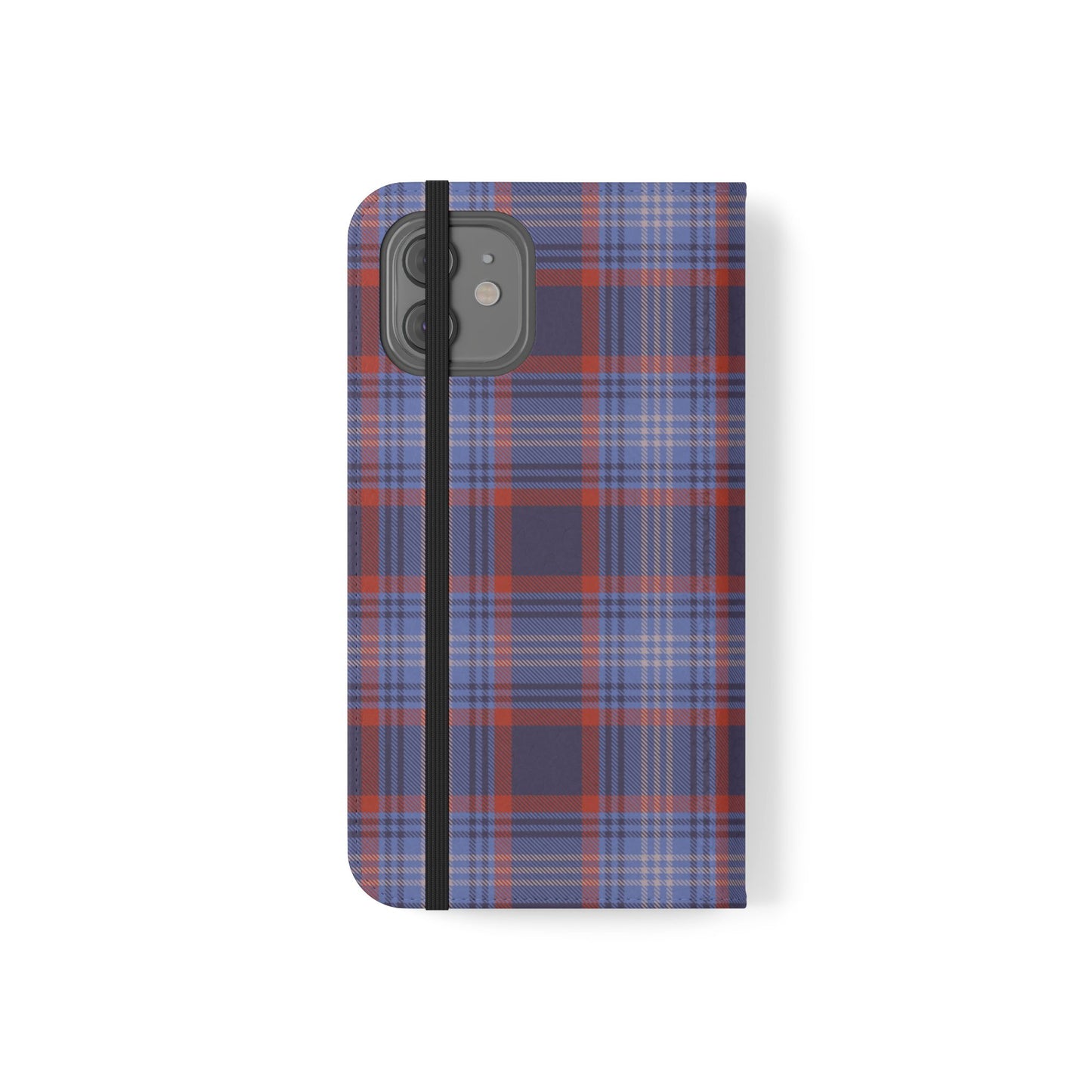 Tartan Flip Phone Case — Red & Purple Plaid Wallet Cover