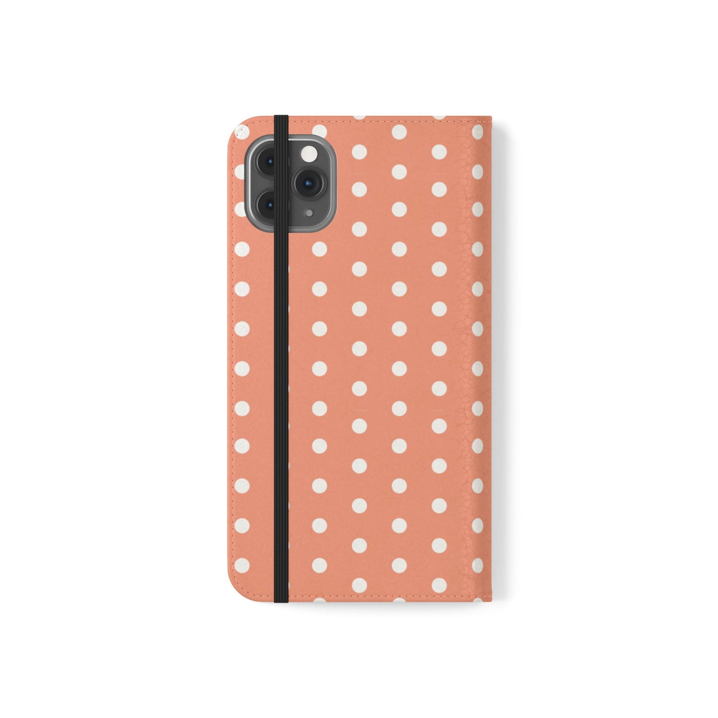 Polka Dot Flip Phone Case — Salmon Polka Dot Wallet Cover