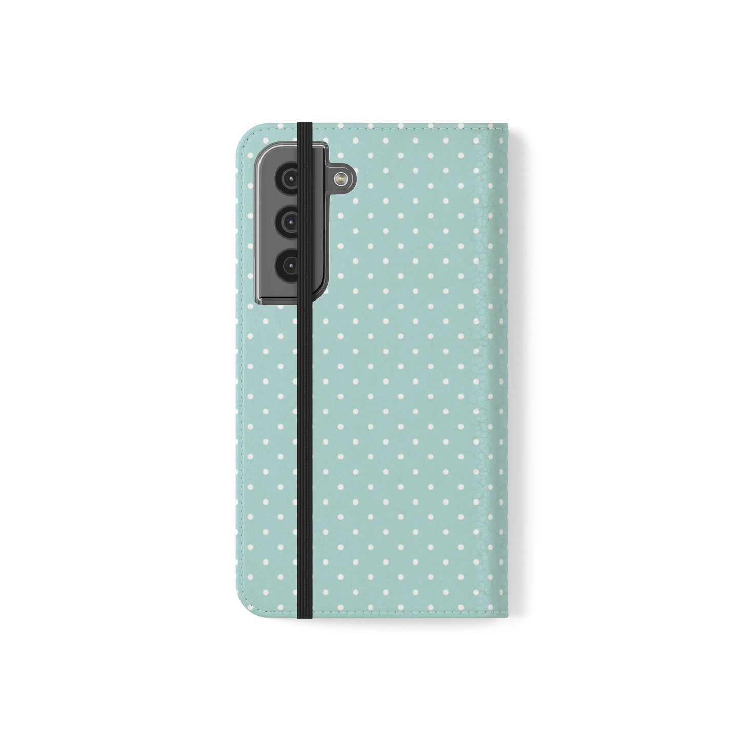 Polka Dot Flip Phone Case — Pastel Blue Polka Dot Wallet Cover
