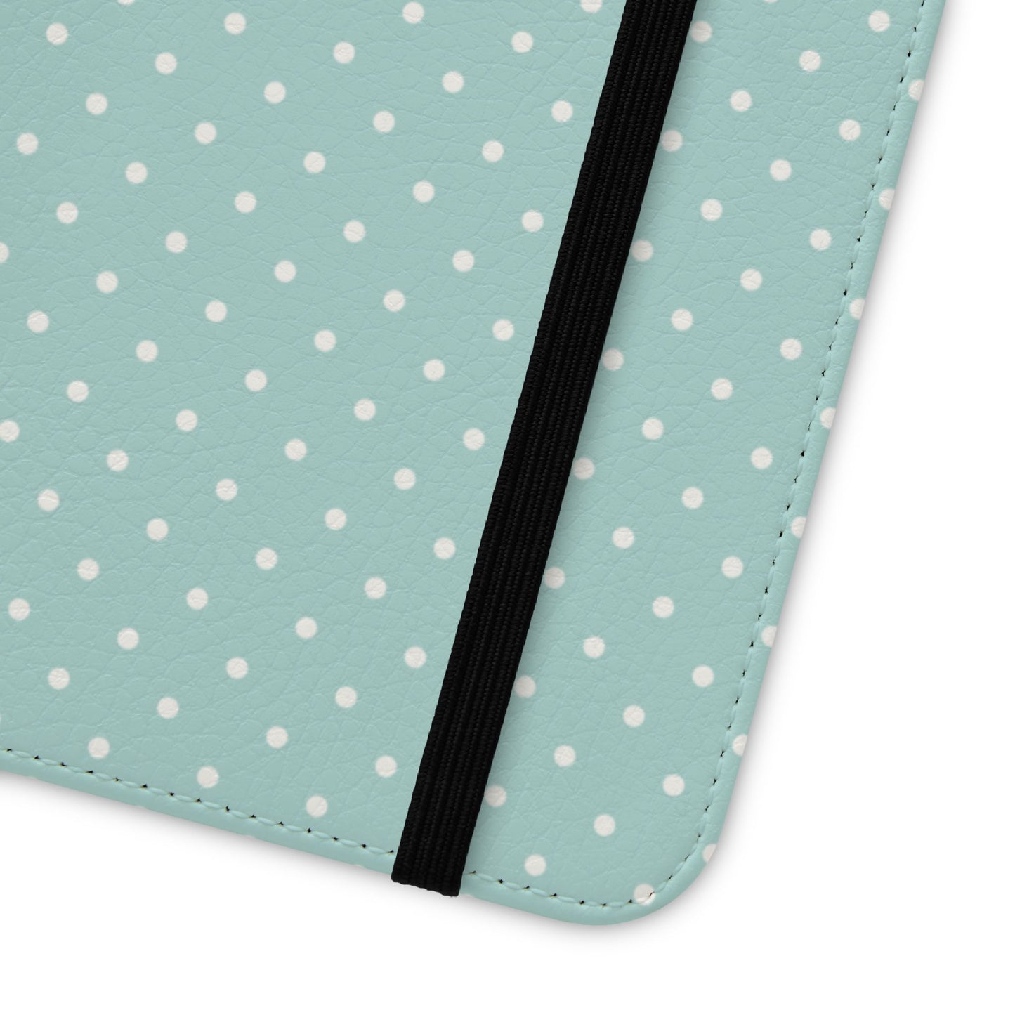 Polka Dot Flip Phone Case — Pastel Blue Polka Dot Wallet Cover