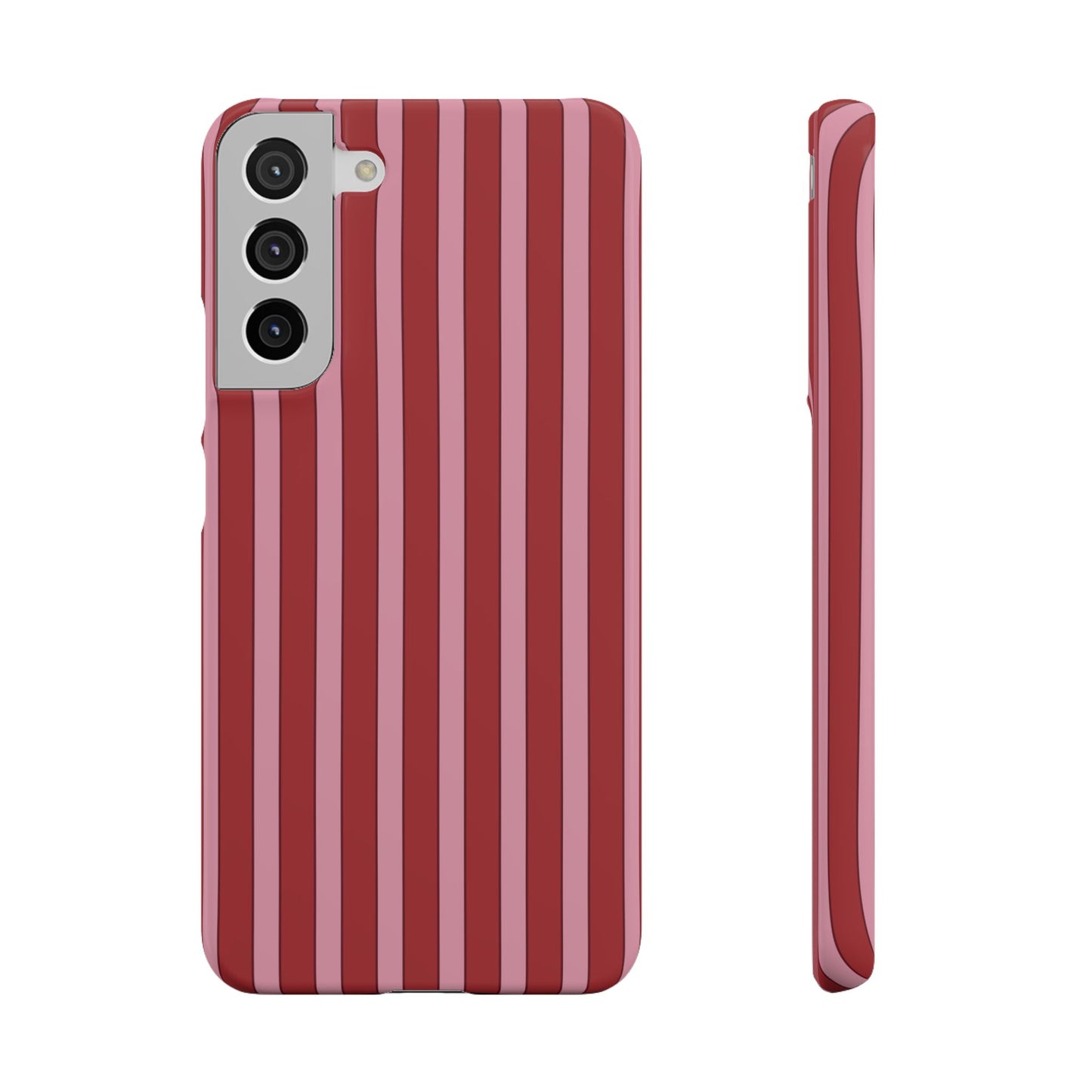 Striped Red Snap Phone Case — Slim Phone Cover for Apple iPhone and Samsung Galaxy.