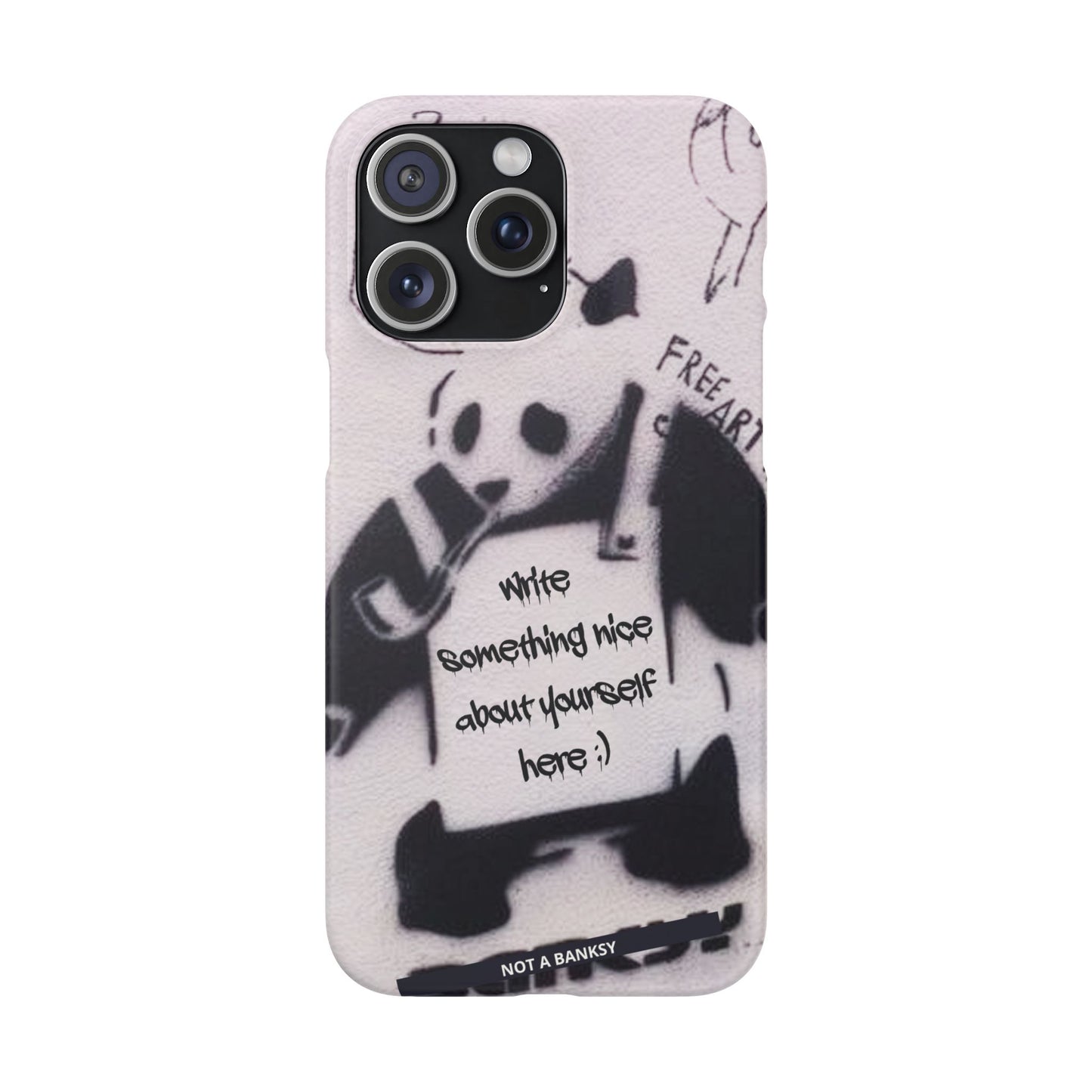 Personalised Panda Stencil Phone Case for Apple iPhone, Samsung Galaxy and Google Pixel.