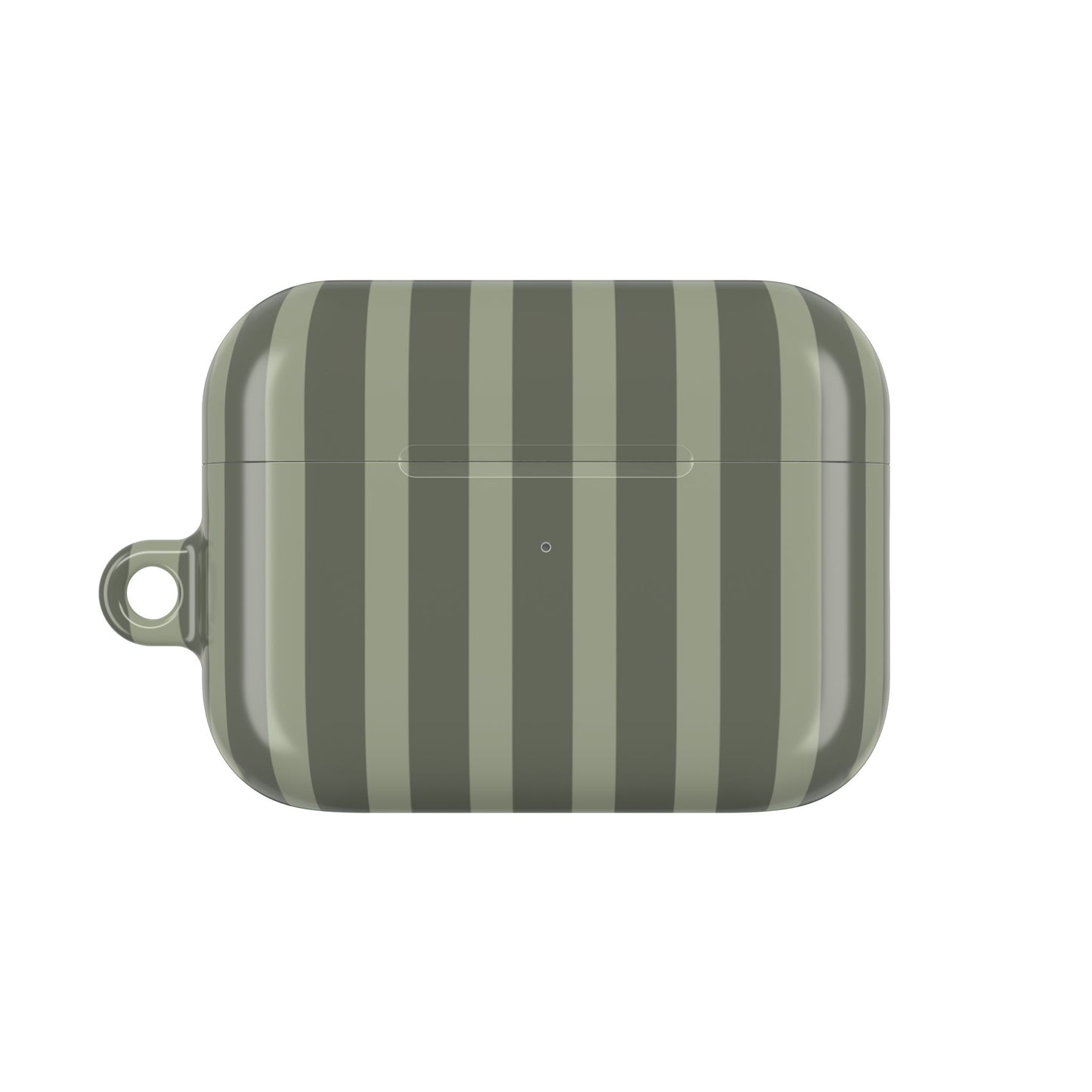 Striped Olive AirPods Case — Protective Green Stripe Pattern Cover