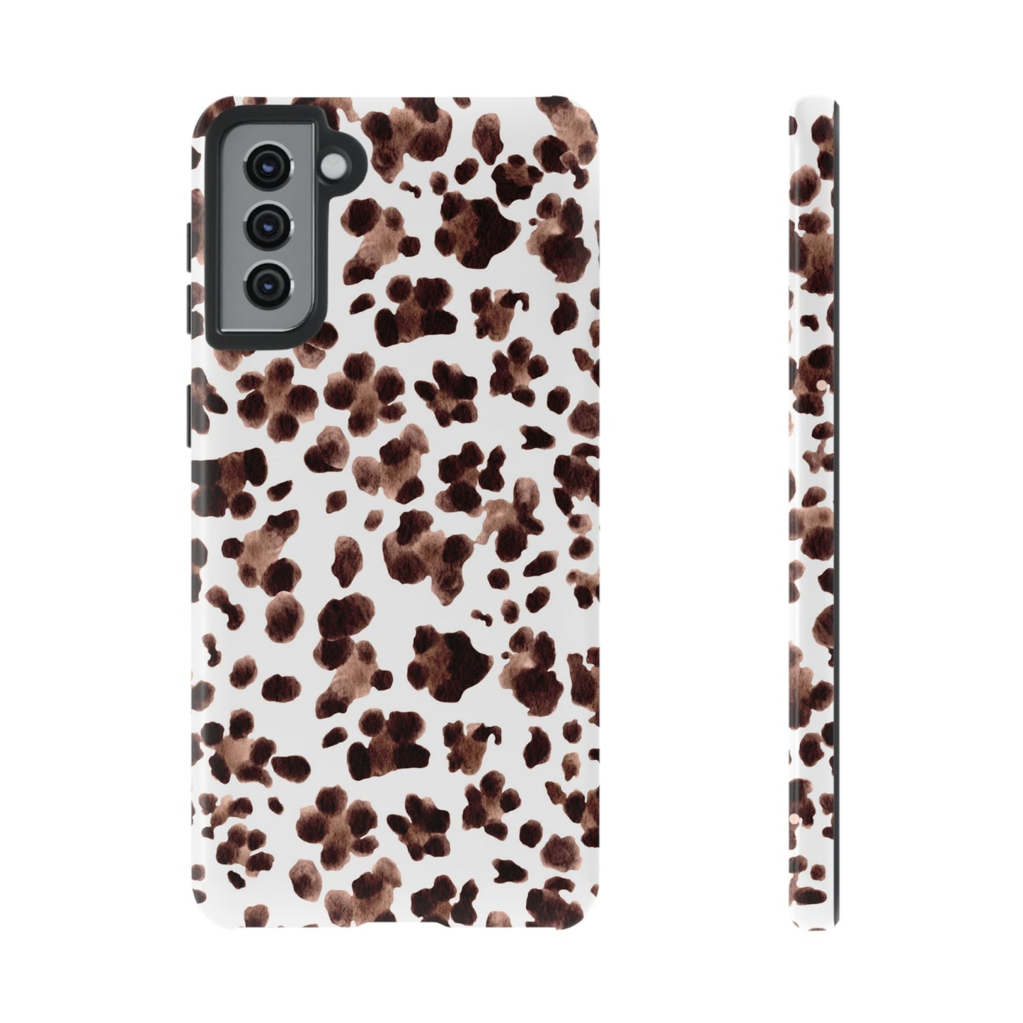 Brown Cowhide Print Phone Case — Tough Protective iPhone Cover