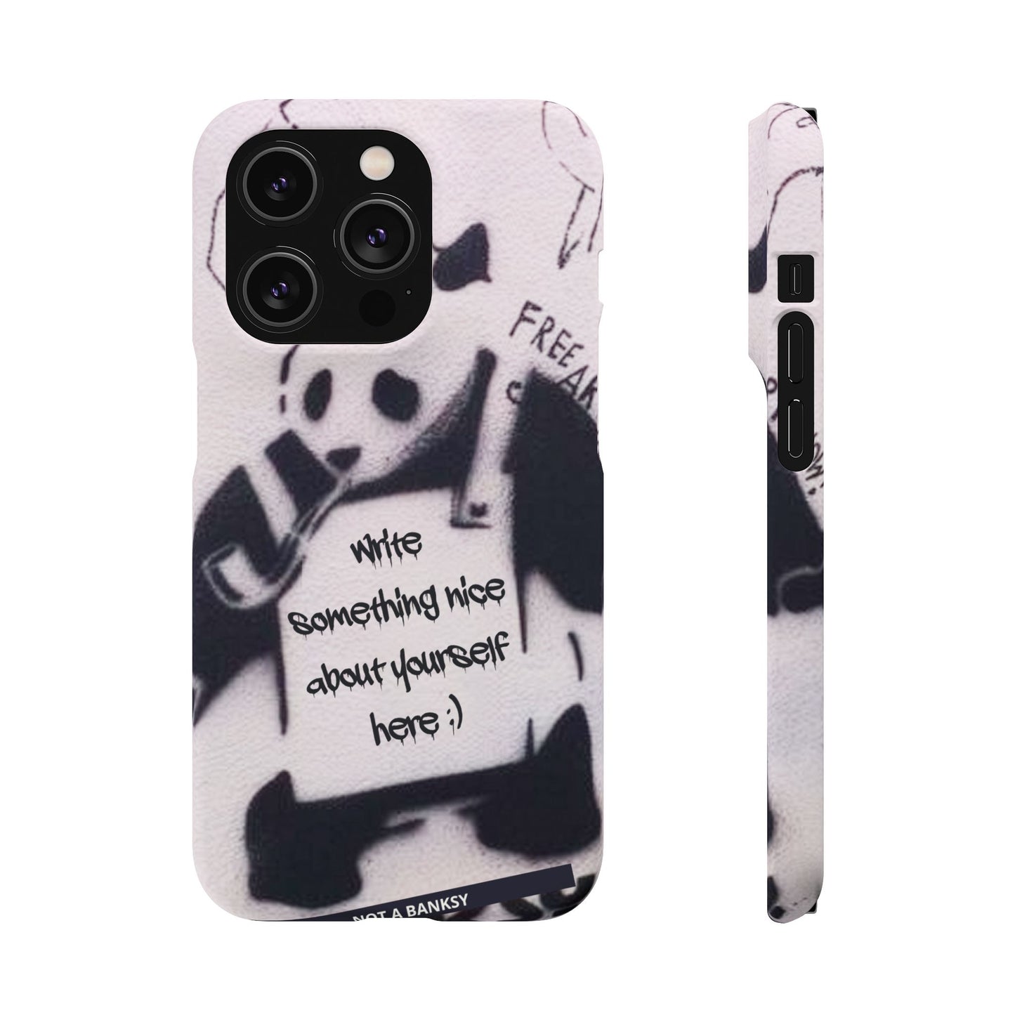 Personalised Panda Stencil Phone Case for Apple iPhone, Samsung Galaxy and Google Pixel.