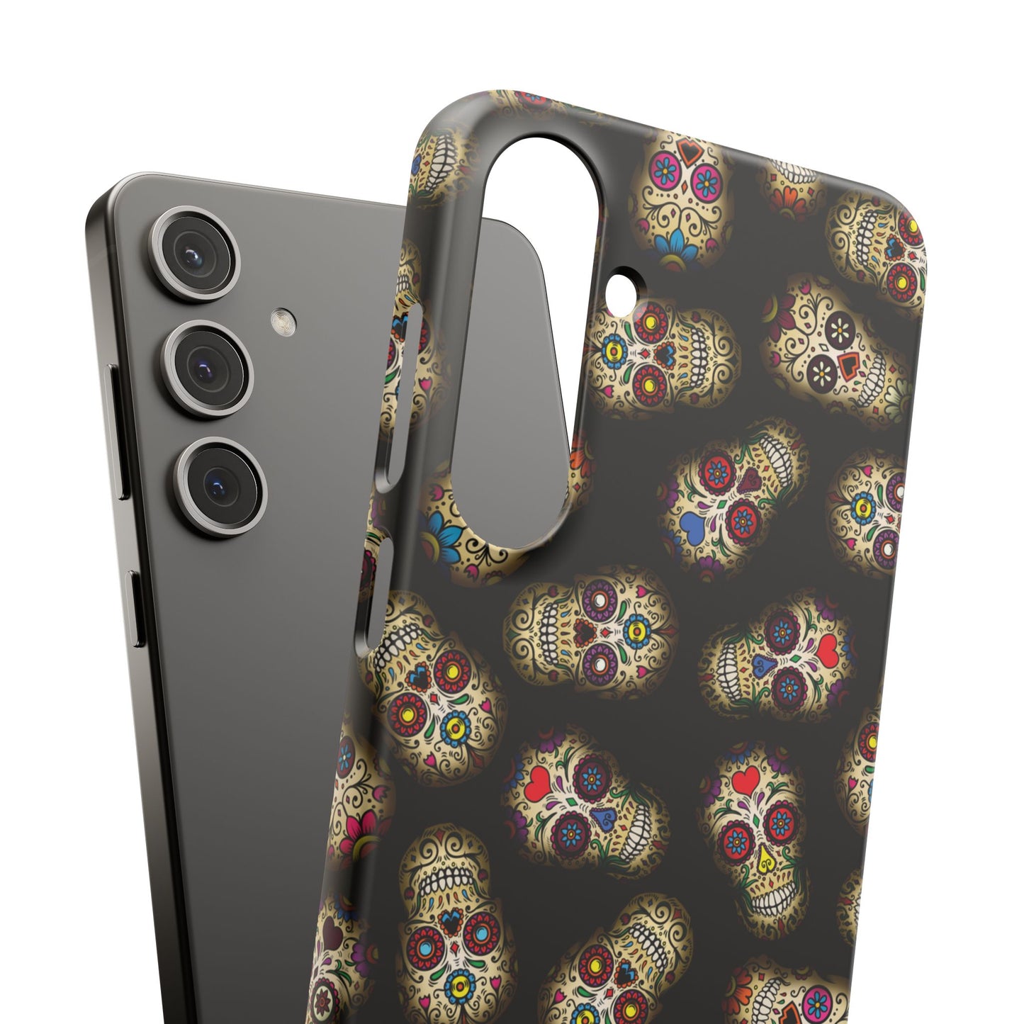 Sugar Skull — Day of the Dead Floral Slim Case for Apple iPhone, Samsung Galaxy and Google Pixel.