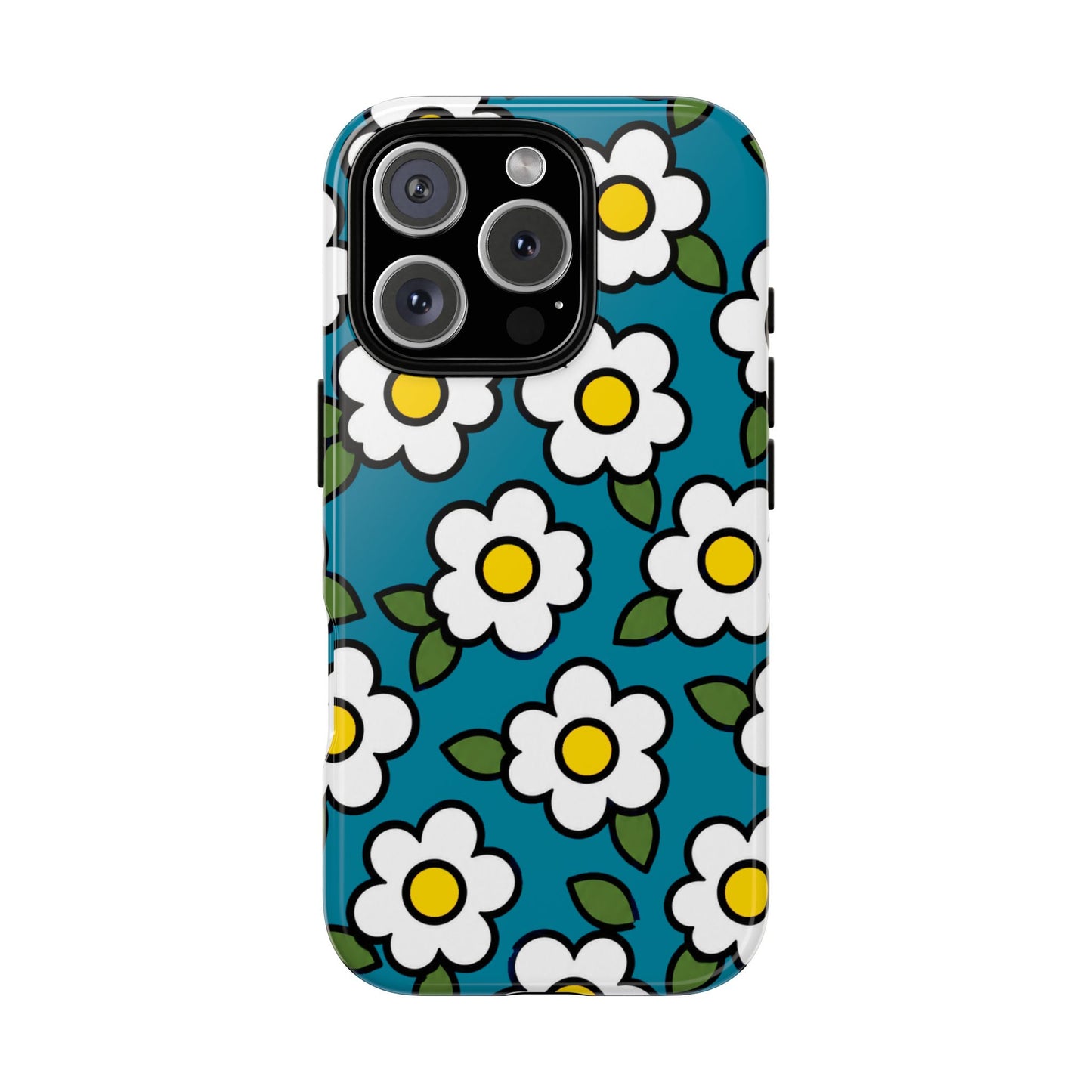 Blue Daisy Tough Phone Case — Floral Protective iPhone Cover