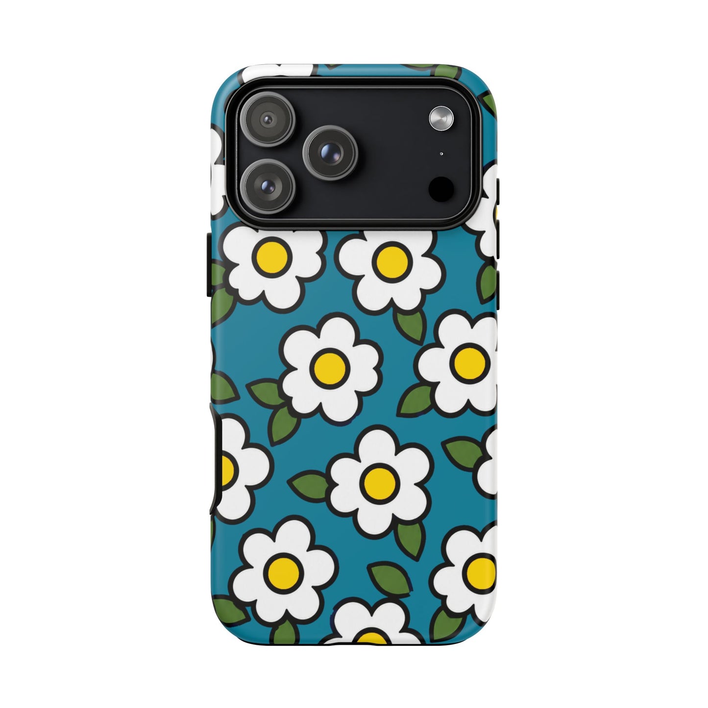 Blue Daisy Tough Phone Case — Floral Protective iPhone Cover