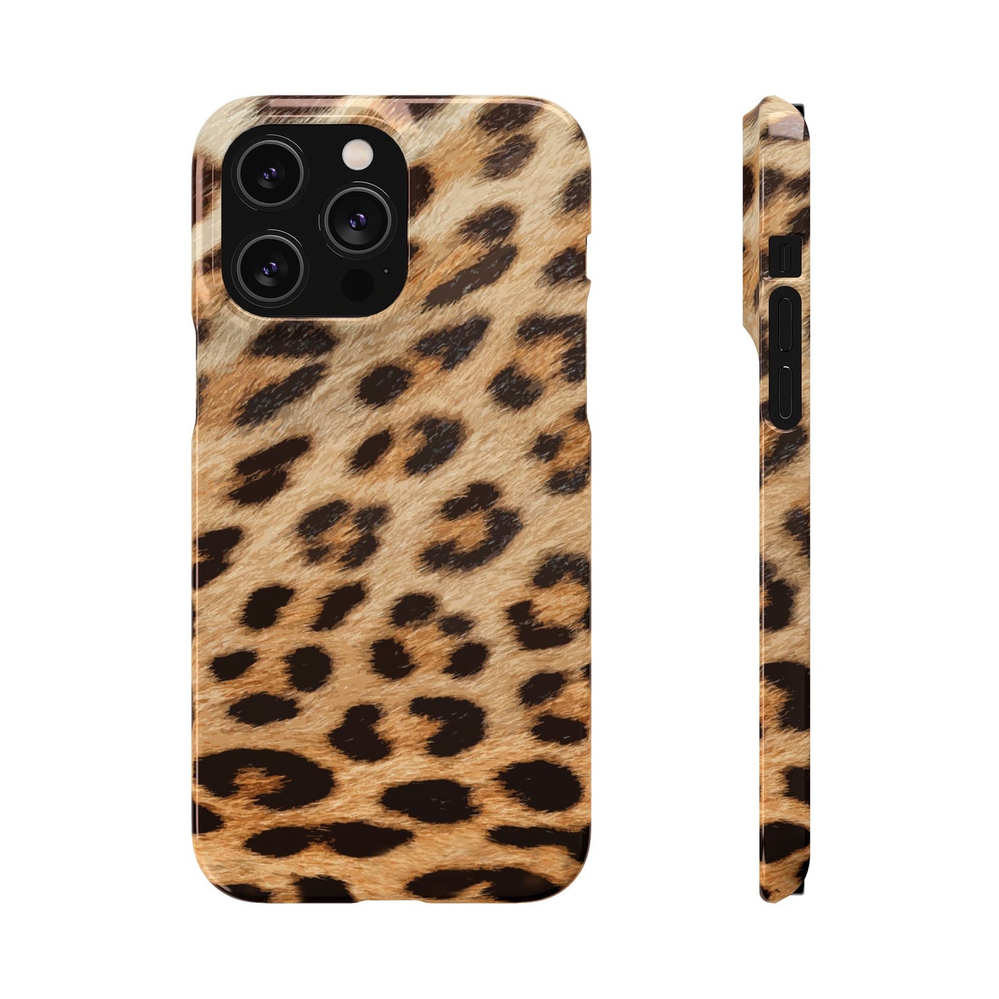 Leopard Print Slim Phone Case for Apple iPhone, Samsung Galaxy and Google Pixel.