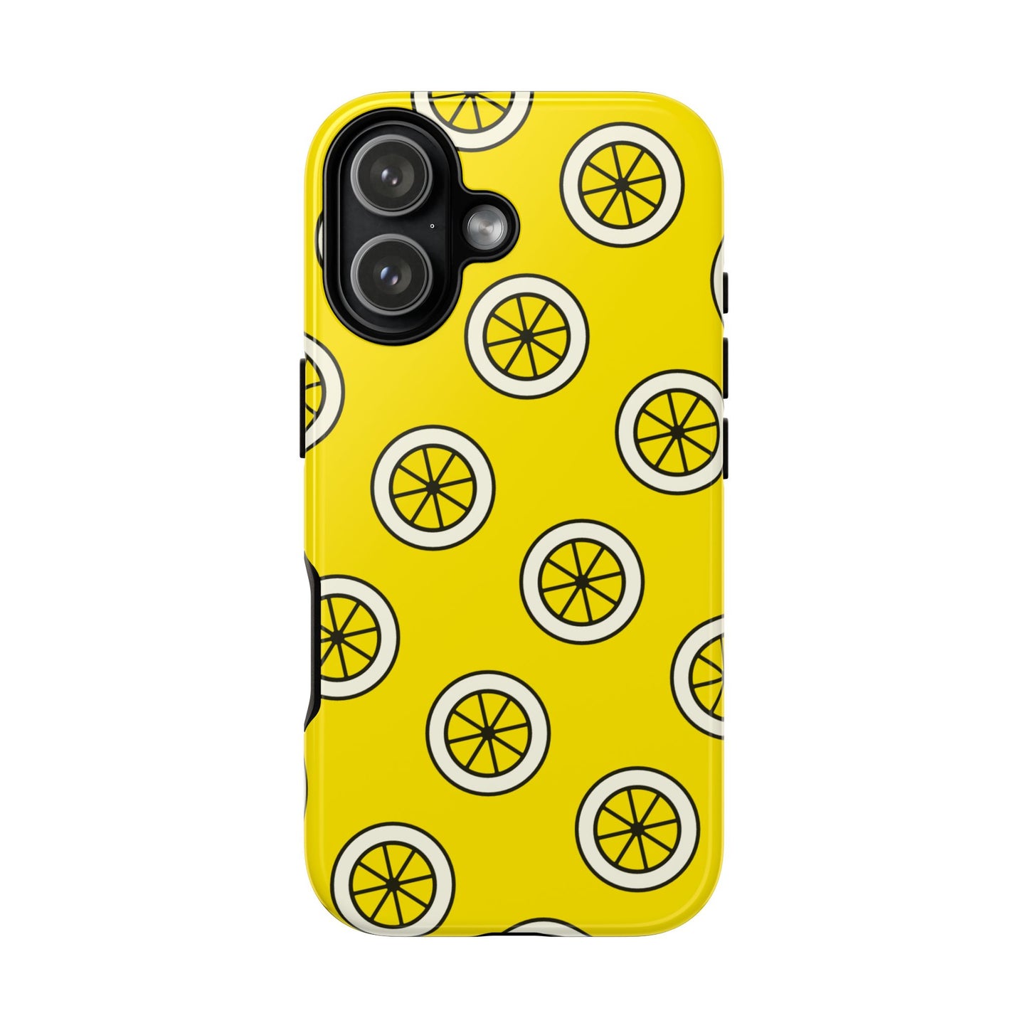 Yellow Lemon Pattern Tough Phone Case — Bright Citrus Protective Cover