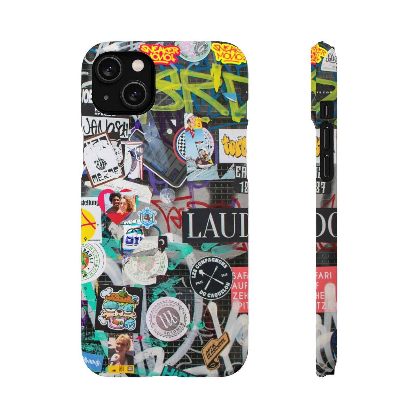 Sticker Bomb Personalised Graffiti Slim Phone Case for Apple iPhone, Samsung Galaxy and Google Pixel.