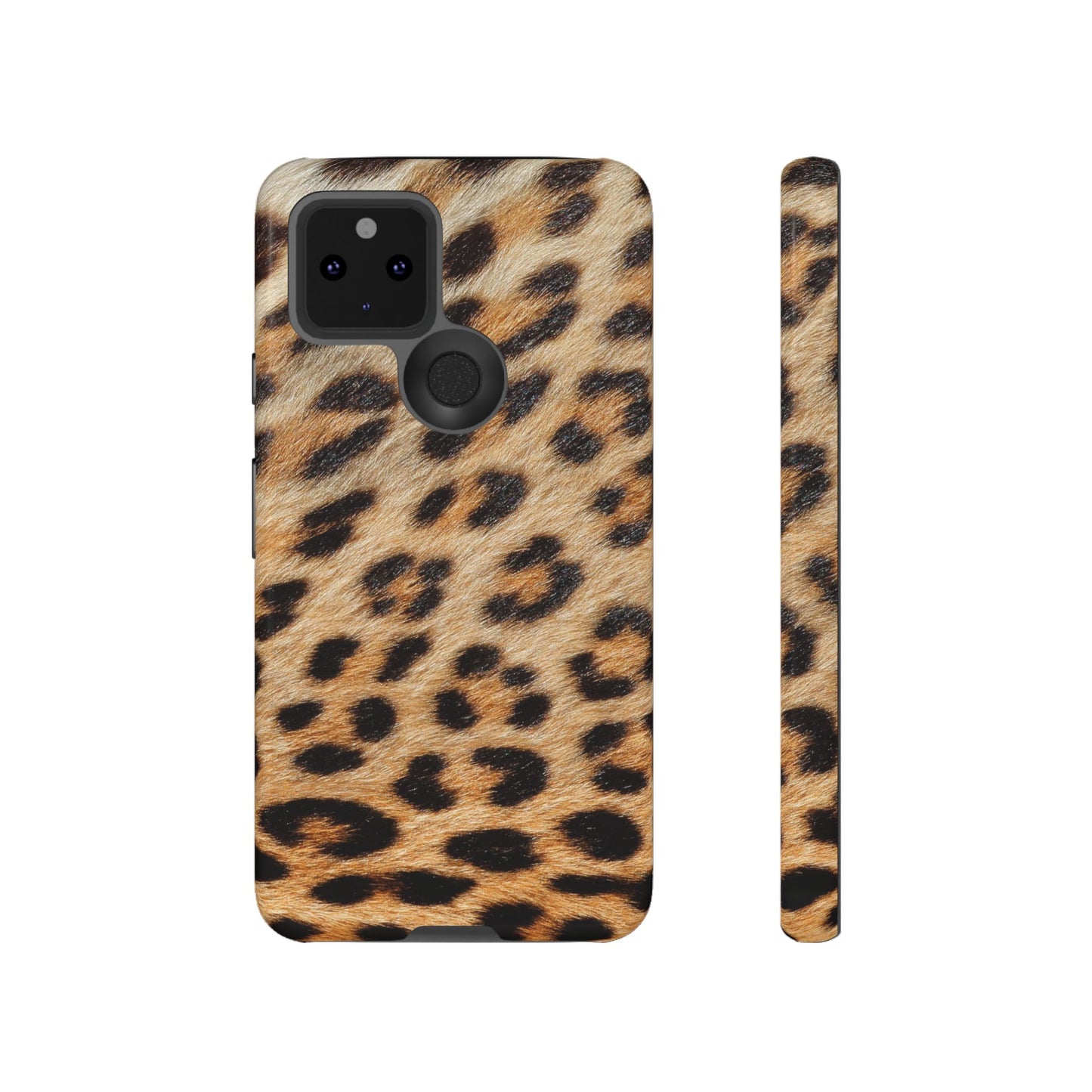 Leopard Print Tough Phone Case — Durable Protective Case with Wild Animal Fur Design