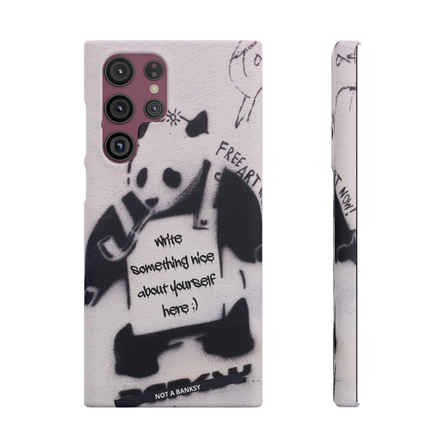Personalised Panda Stencil Phone Case for Apple iPhone, Samsung Galaxy and Google Pixel.