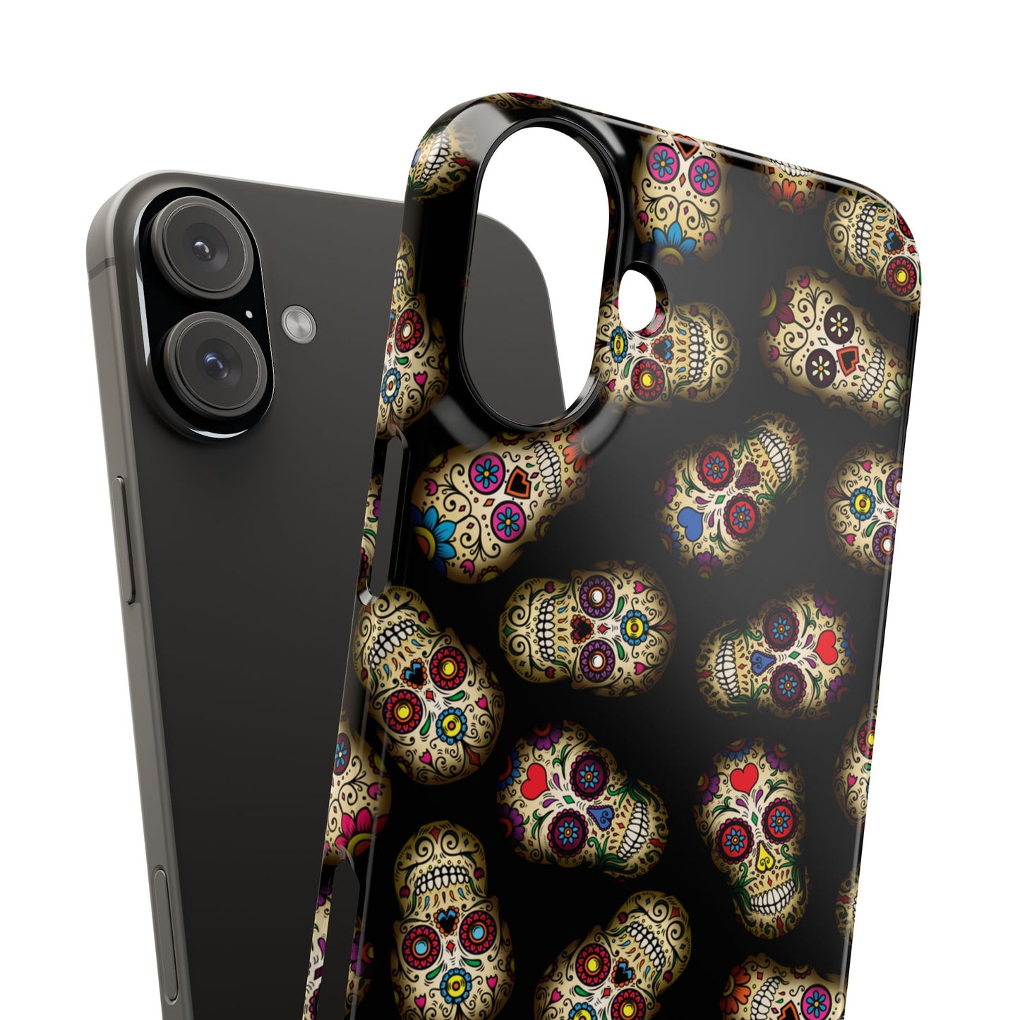 Sugar Skull — Day of the Dead Floral Slim Case for Apple iPhone, Samsung Galaxy and Google Pixel.
