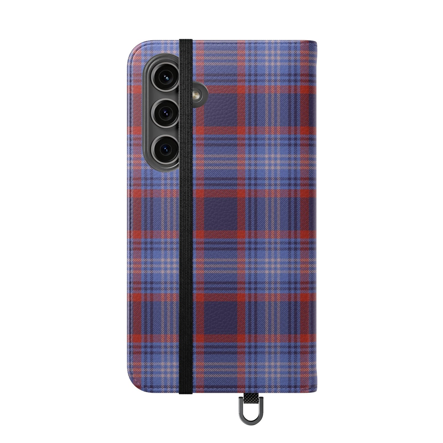 Tartan Flip Phone Case — Red & Purple Plaid Wallet Cover