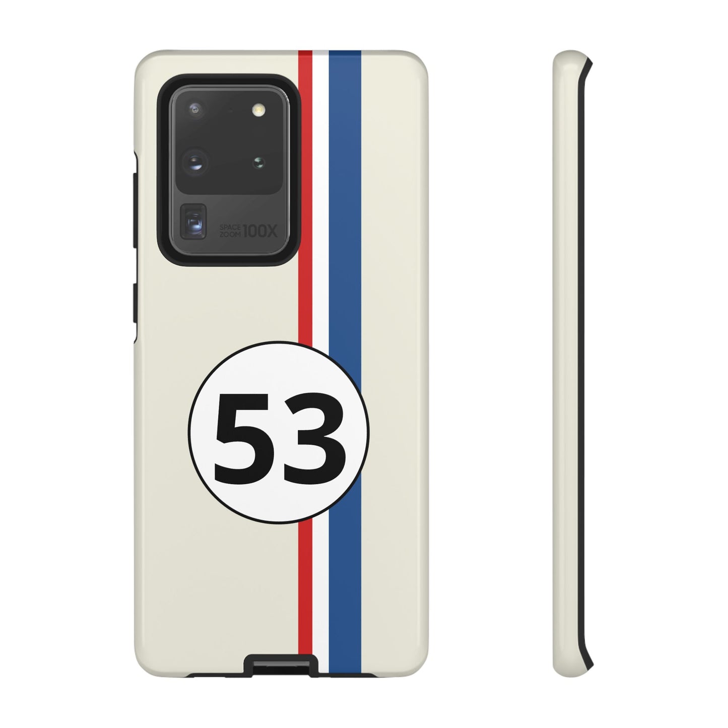 Racing Stripe Personalised Number Tough Phone Case for Apple iPhone, Samsung Galaxy and Google Pixel.