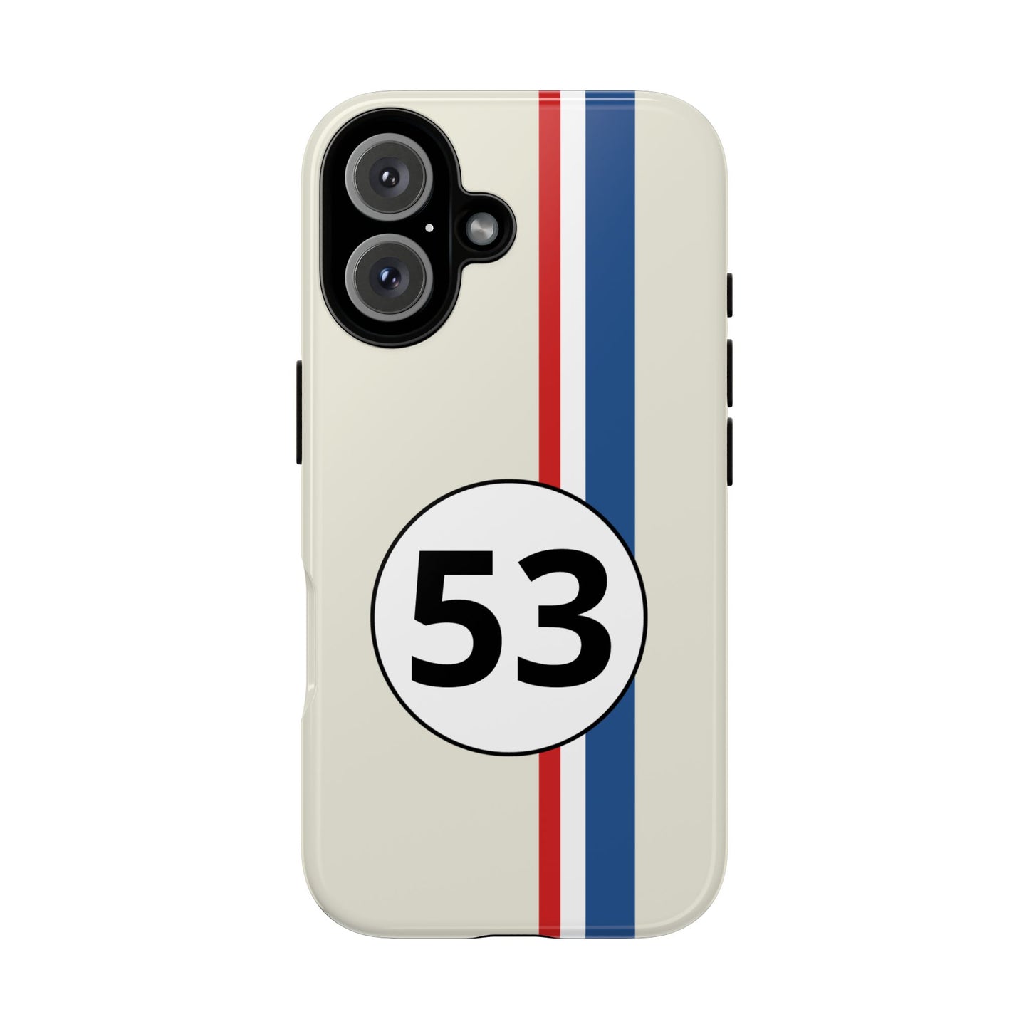 Racing Stripe Personalised Number Tough Phone Case for Apple iPhone, Samsung Galaxy and Google Pixel.