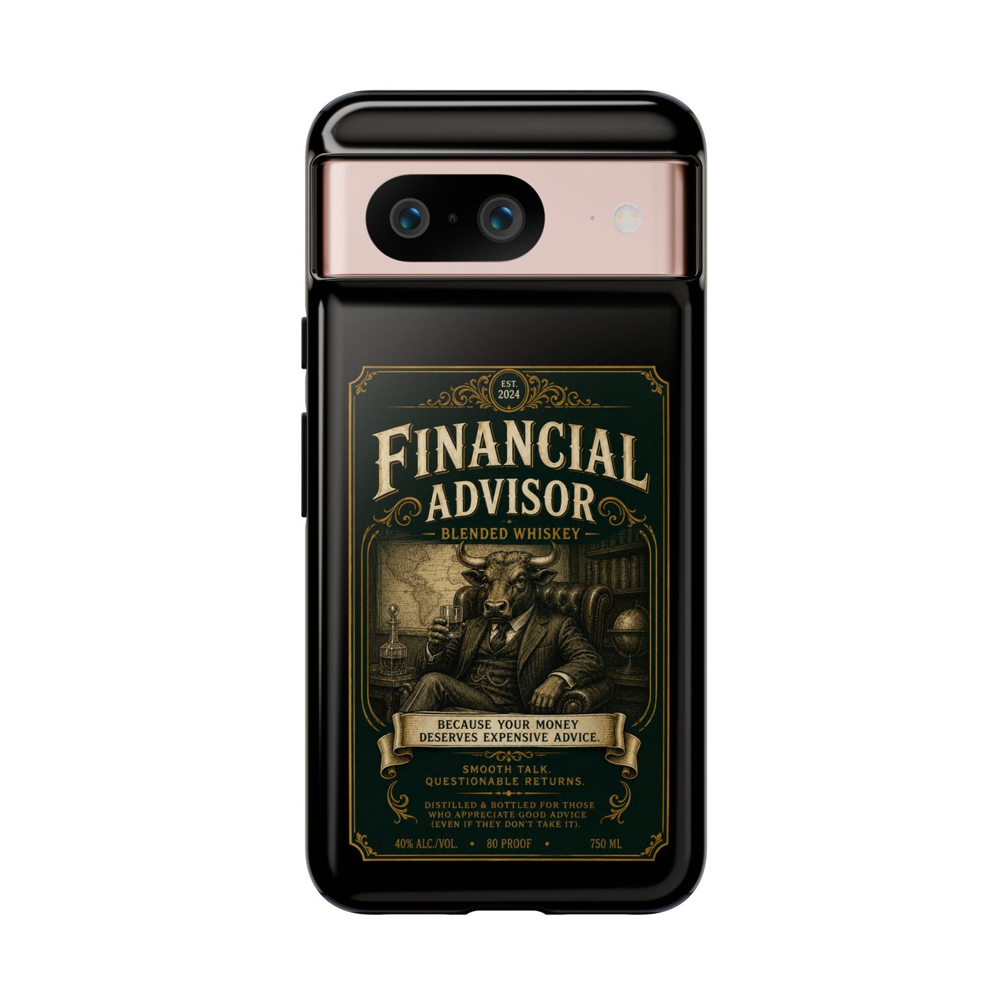 Financial Advisor Phone Case — Vintage Whiskey Label Design