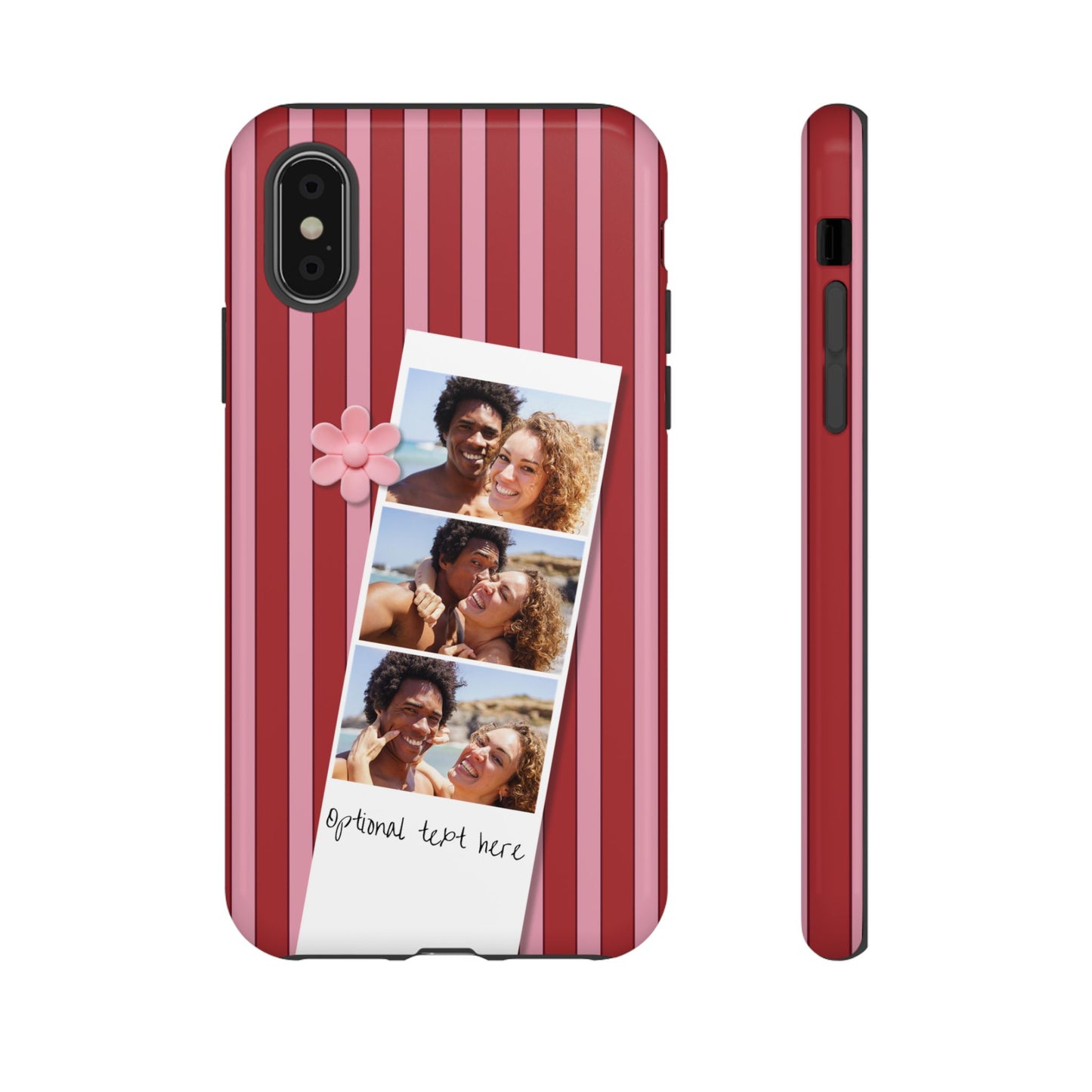 Customisable Three Photo Personalised Collage Tough Phone Case for Apple iPhone, Samsung Galaxy and Google Pixel.