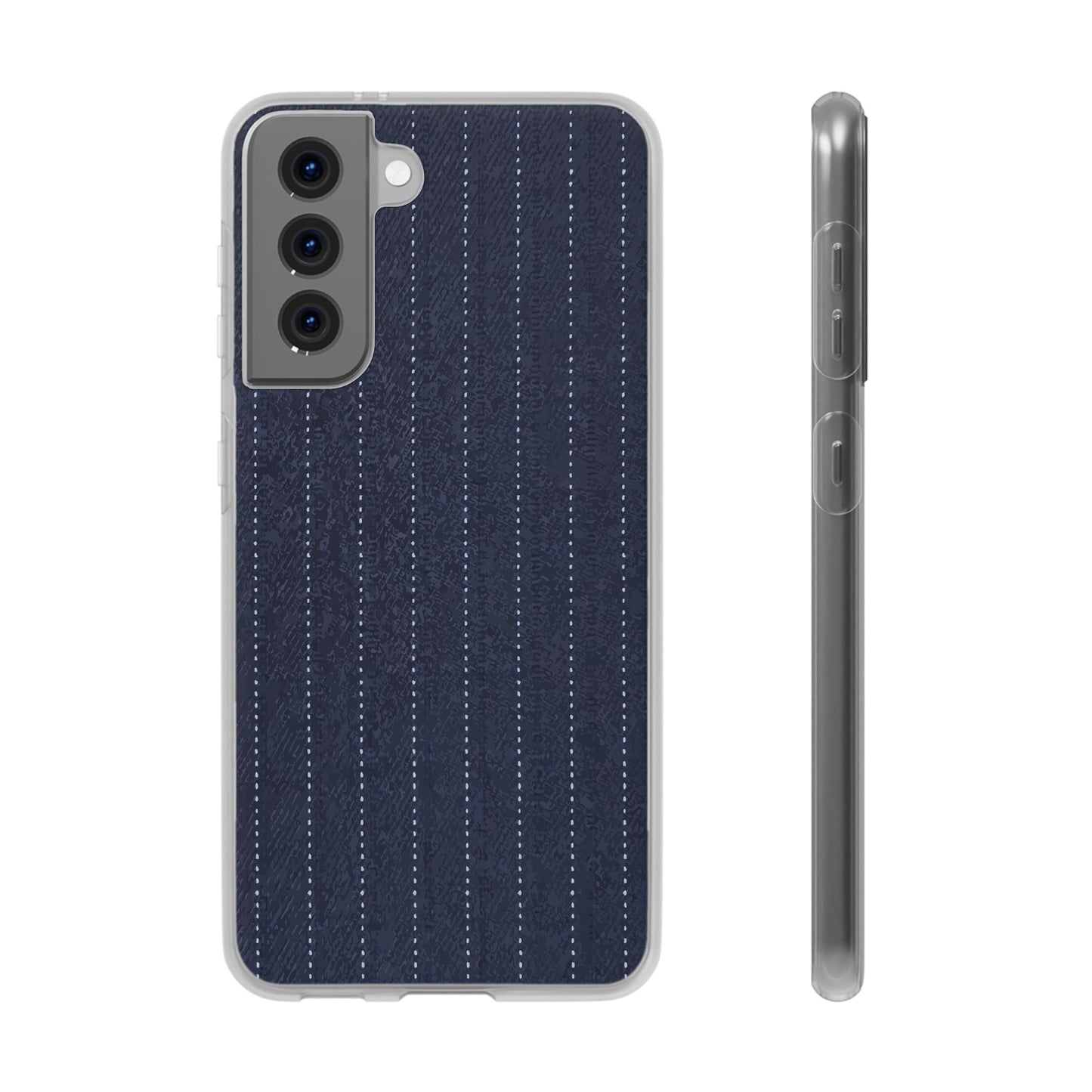 Navy Pinstripe Flexi Phone Case for Apple iPhone, Samsung Galaxy.