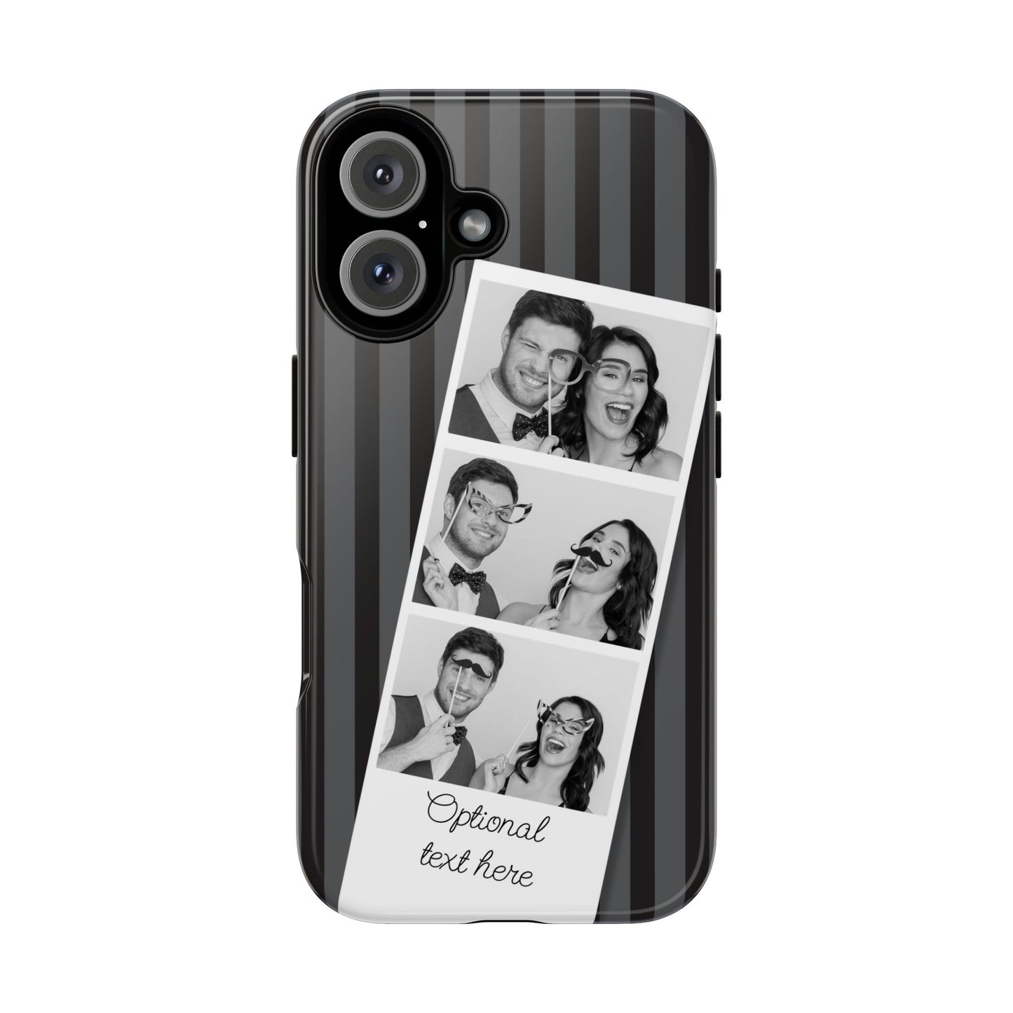Customisable Three Image Retro Photobooth Design Tough Case for Apple iPhone, Samsung Galaxy and Google Pixel.