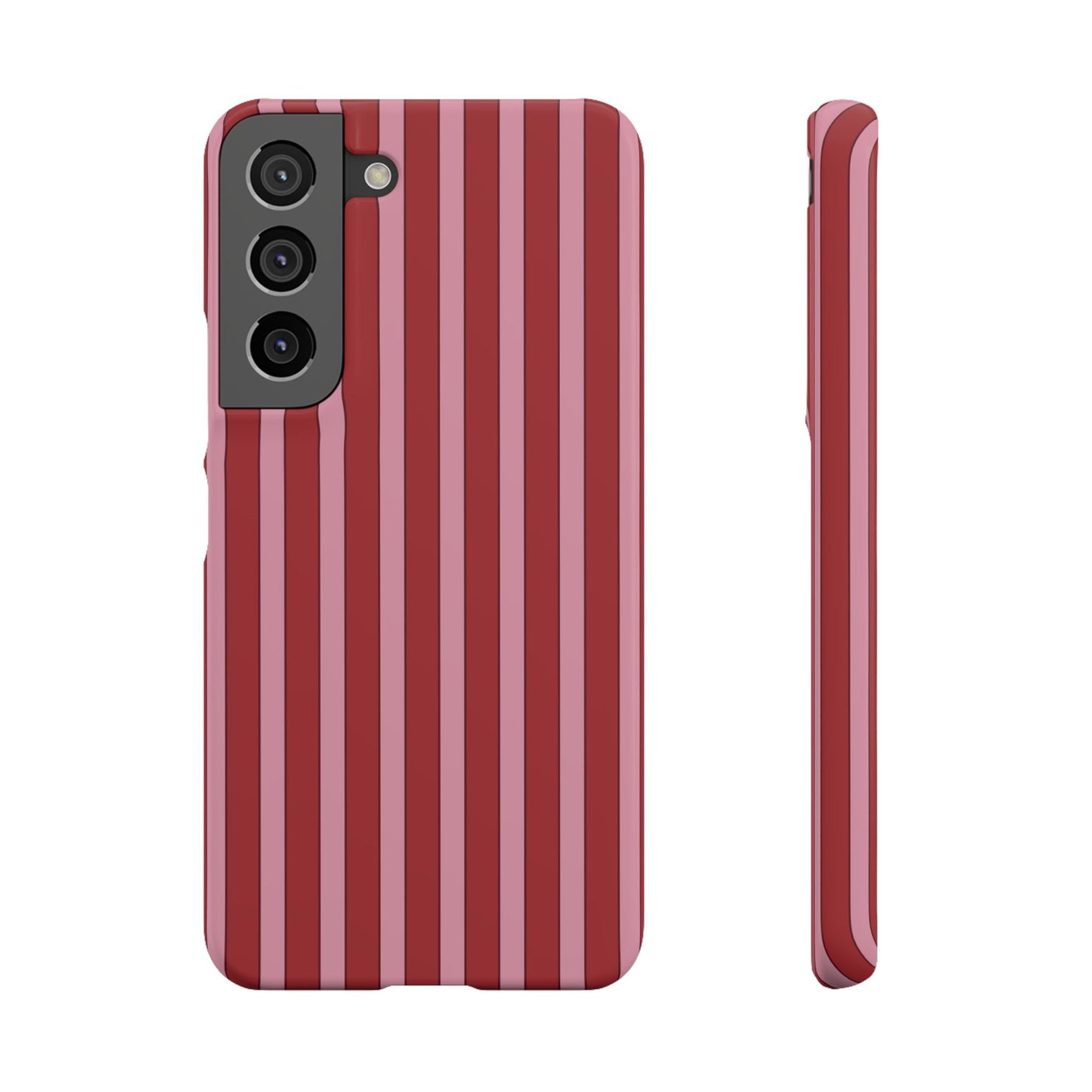 Striped Red Snap Phone Case — Slim Phone Cover for Apple iPhone and Samsung Galaxy.
