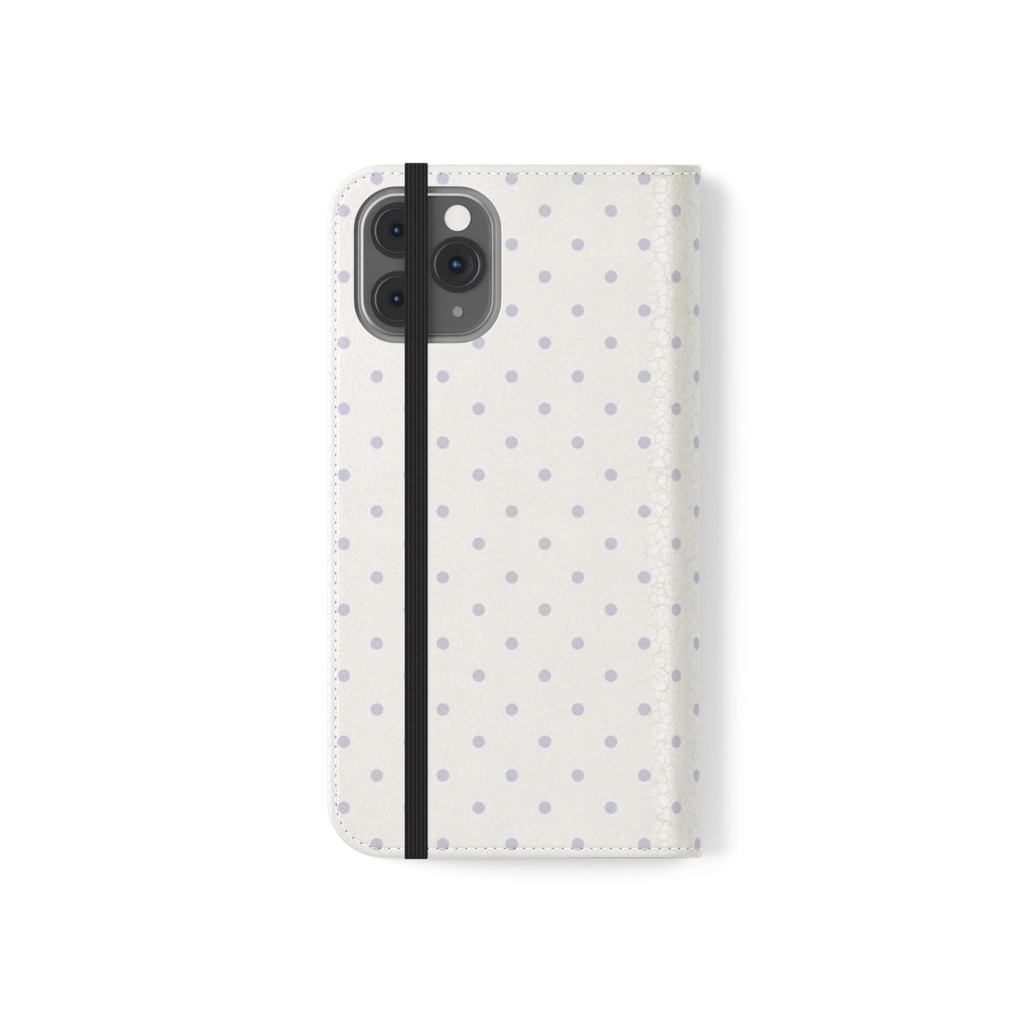 Polka Dot Flip Phone Case — White and Violet Polka Dot Wallet Cover