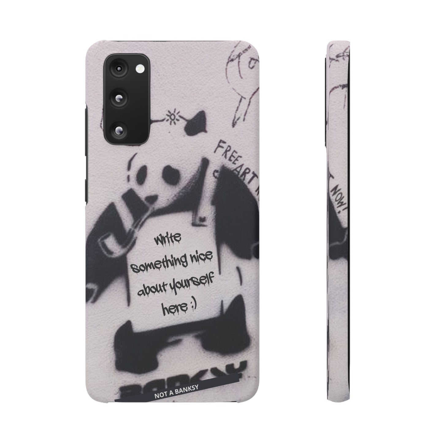Personalised Panda Stencil Phone Case for Apple iPhone, Samsung Galaxy and Google Pixel.