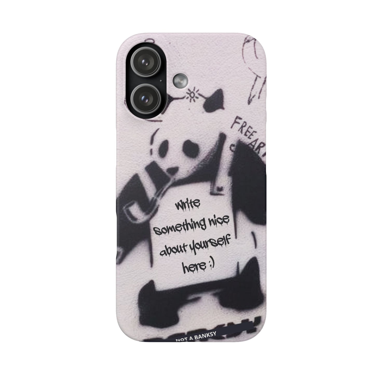Personalised Panda Stencil Phone Case for Apple iPhone, Samsung Galaxy and Google Pixel.