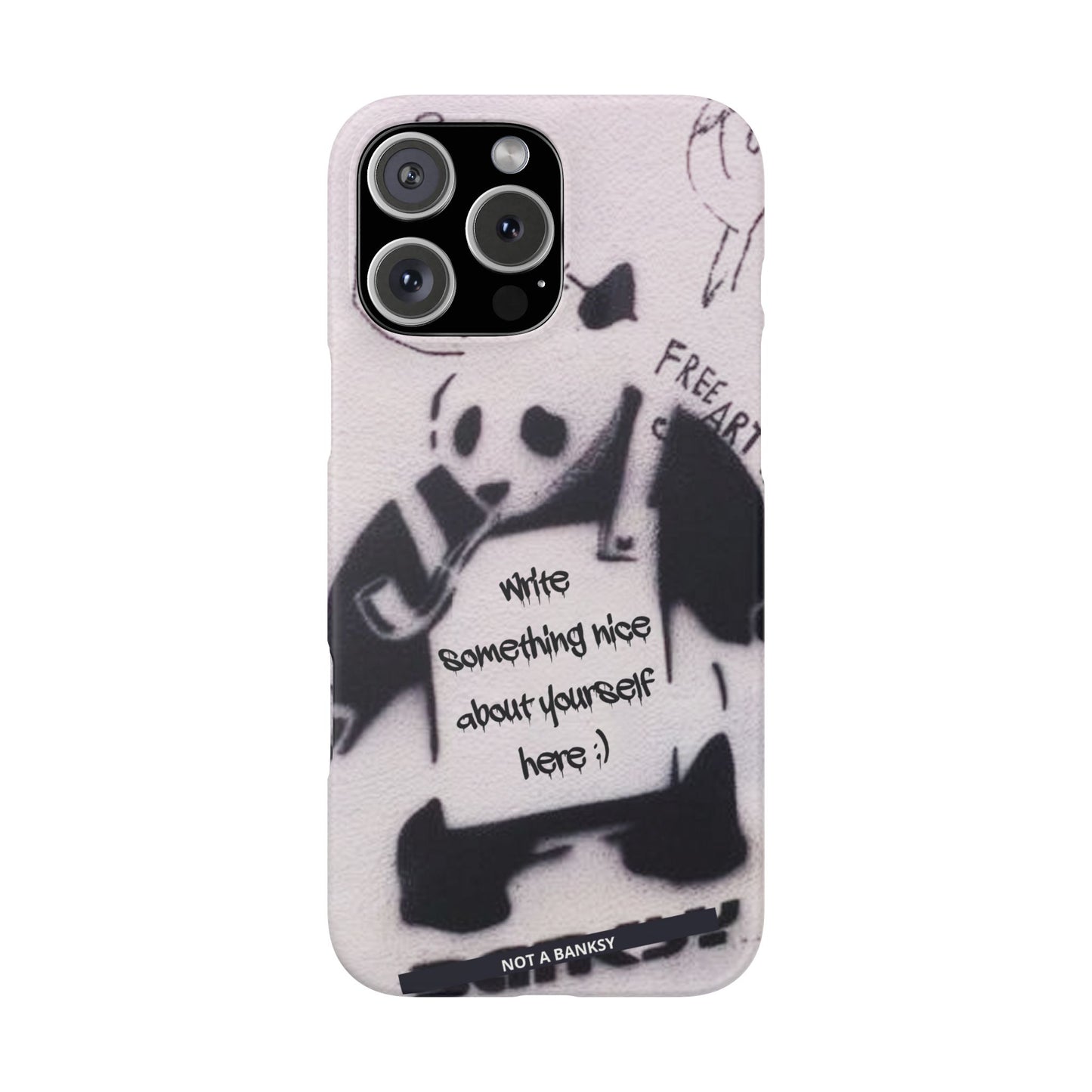 Personalised Panda Stencil Phone Case for Apple iPhone, Samsung Galaxy and Google Pixel.