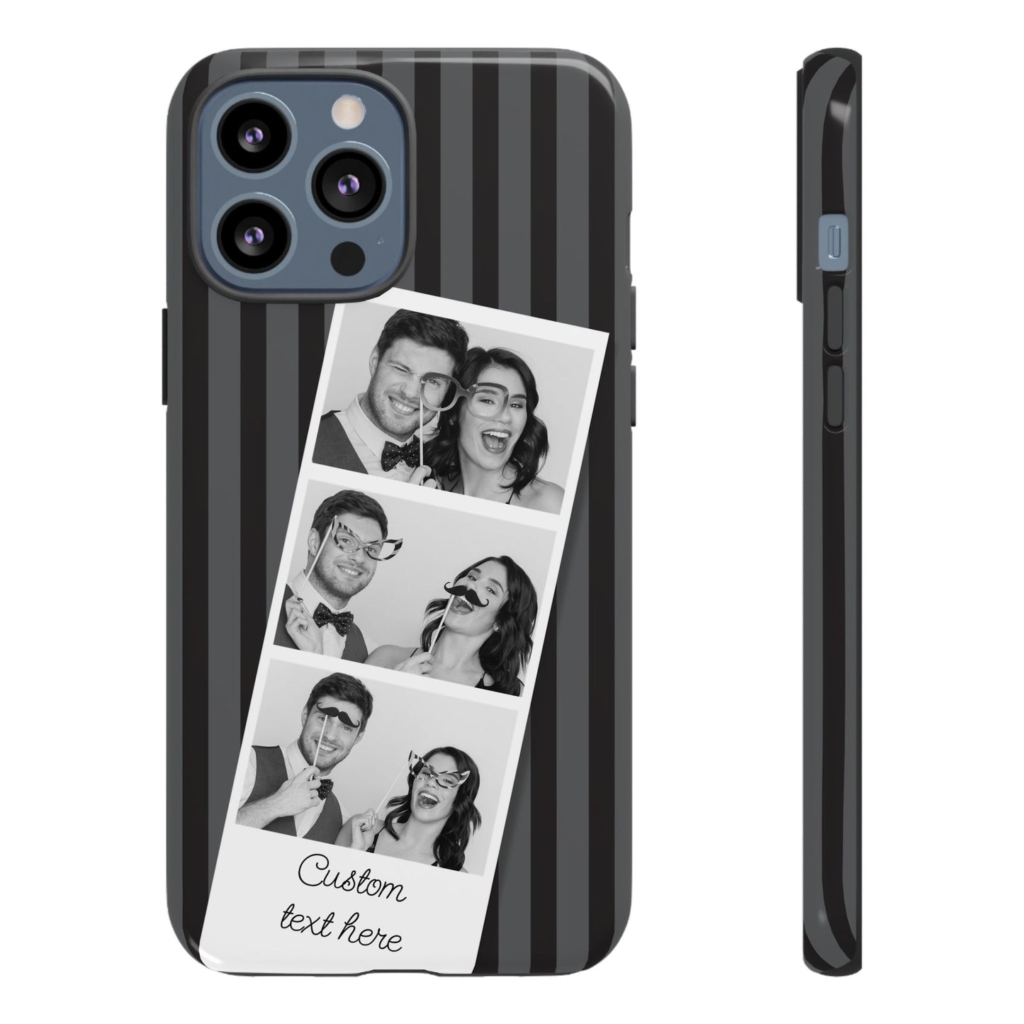 Customisable Three Image Retro Photobooth Design Tough Case for Apple iPhone, Samsung Galaxy and Google Pixel.