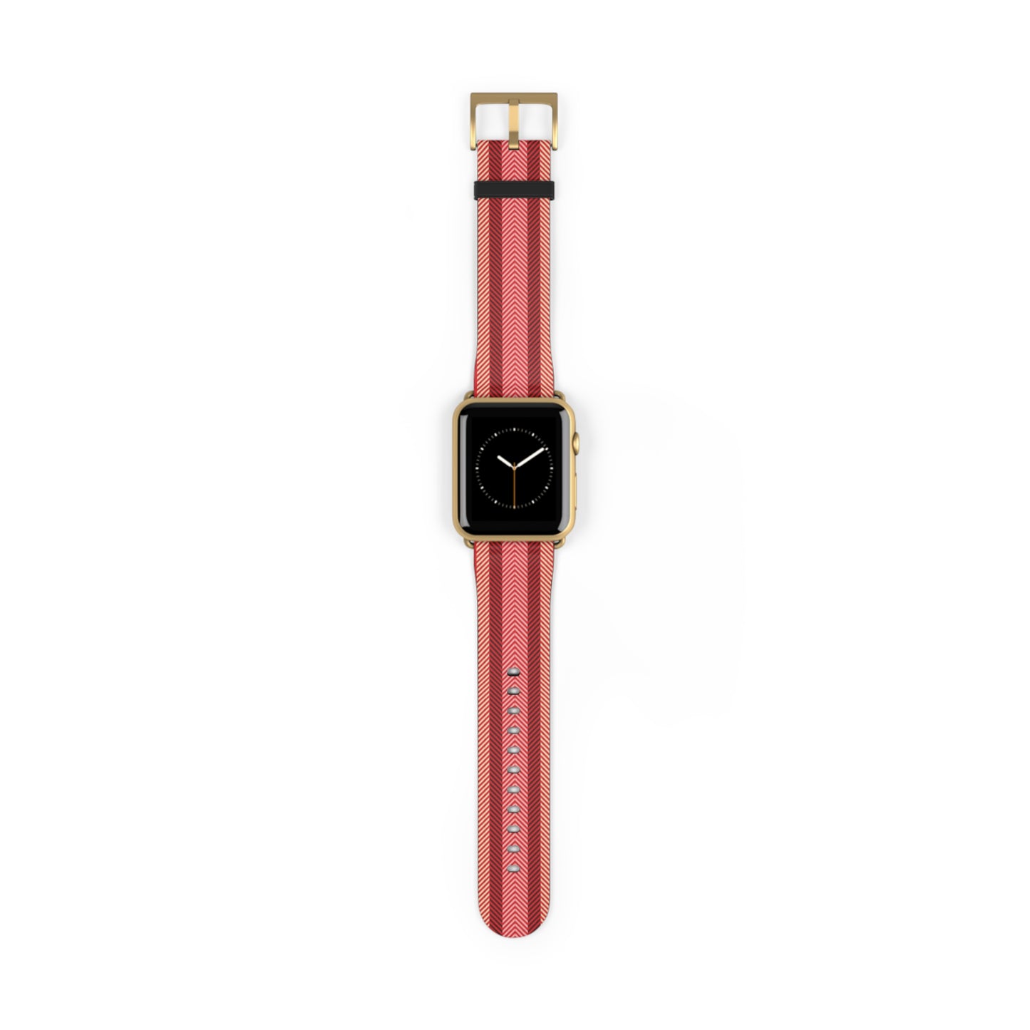 Red Striped Silicone Watch Band — Sporty Apple Watch Strap