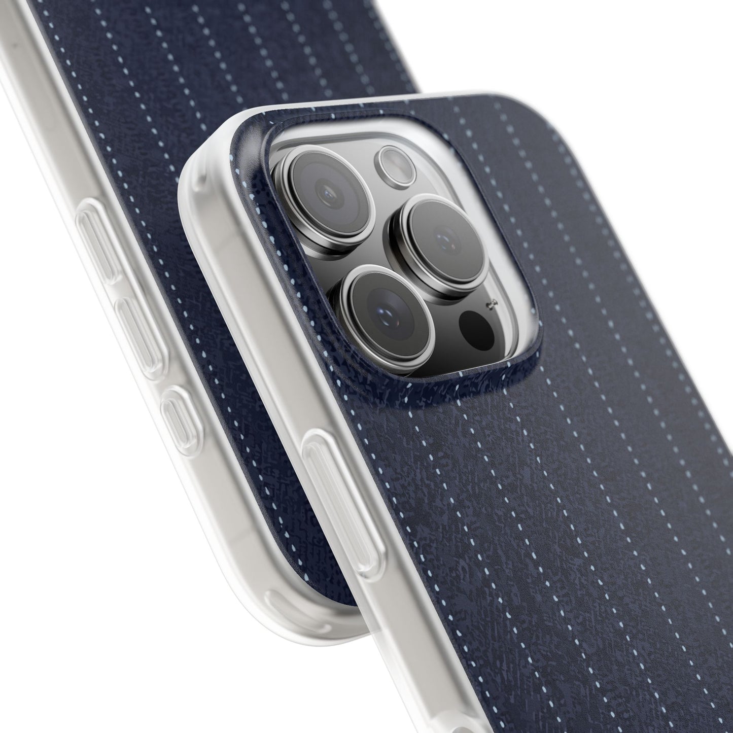 Navy Pinstripe Flexi Phone Case for Apple iPhone, Samsung Galaxy.