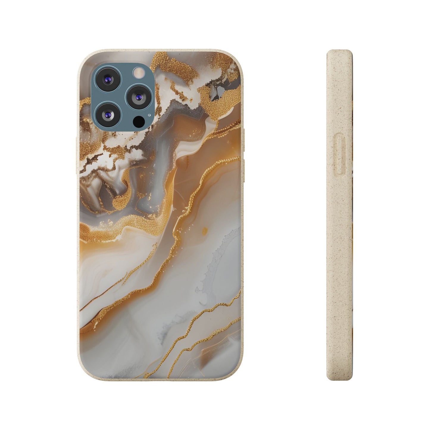 Biodegradable Marble Phone Case — Earth-Tone Agate, Eco-Friendly Phone Cover for Apple iPhone and Samsung Galaxy.