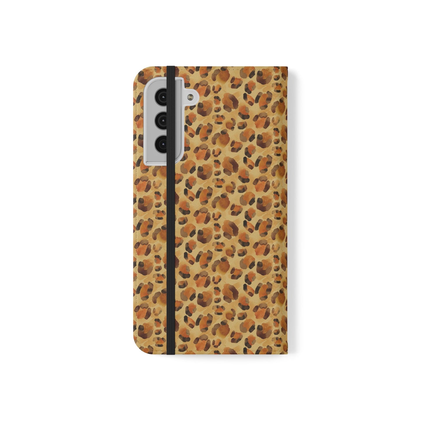 Leopard Print Flip Phone Case — Cardholder Wallet Folio