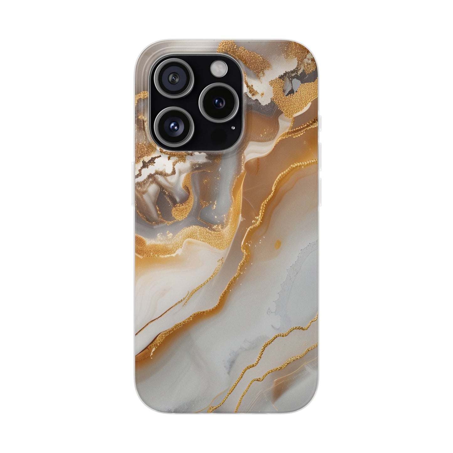 Gold Marble Flexi Phone Case for Apple iPhone and Samsung Galaxy.