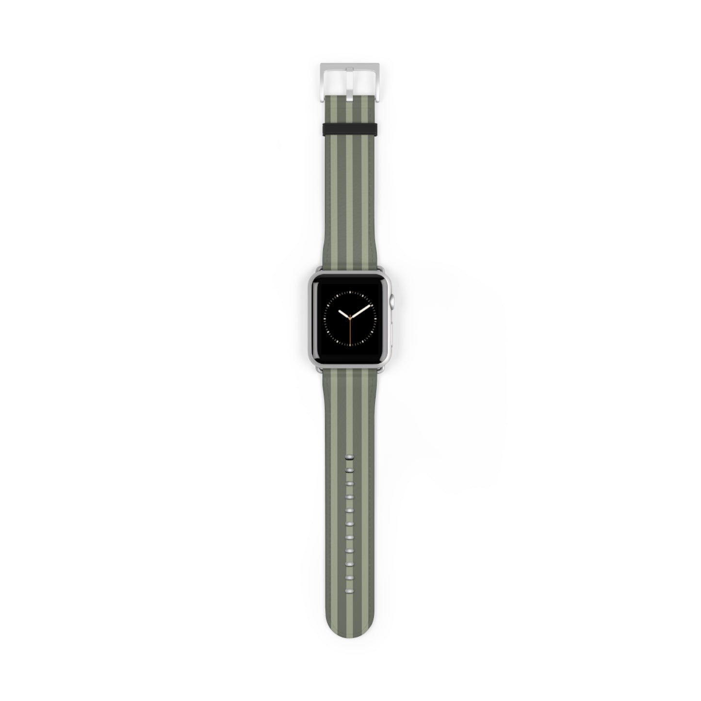 Striped Olive Green Watch Band — Durable Silicone Apple Watch Strap