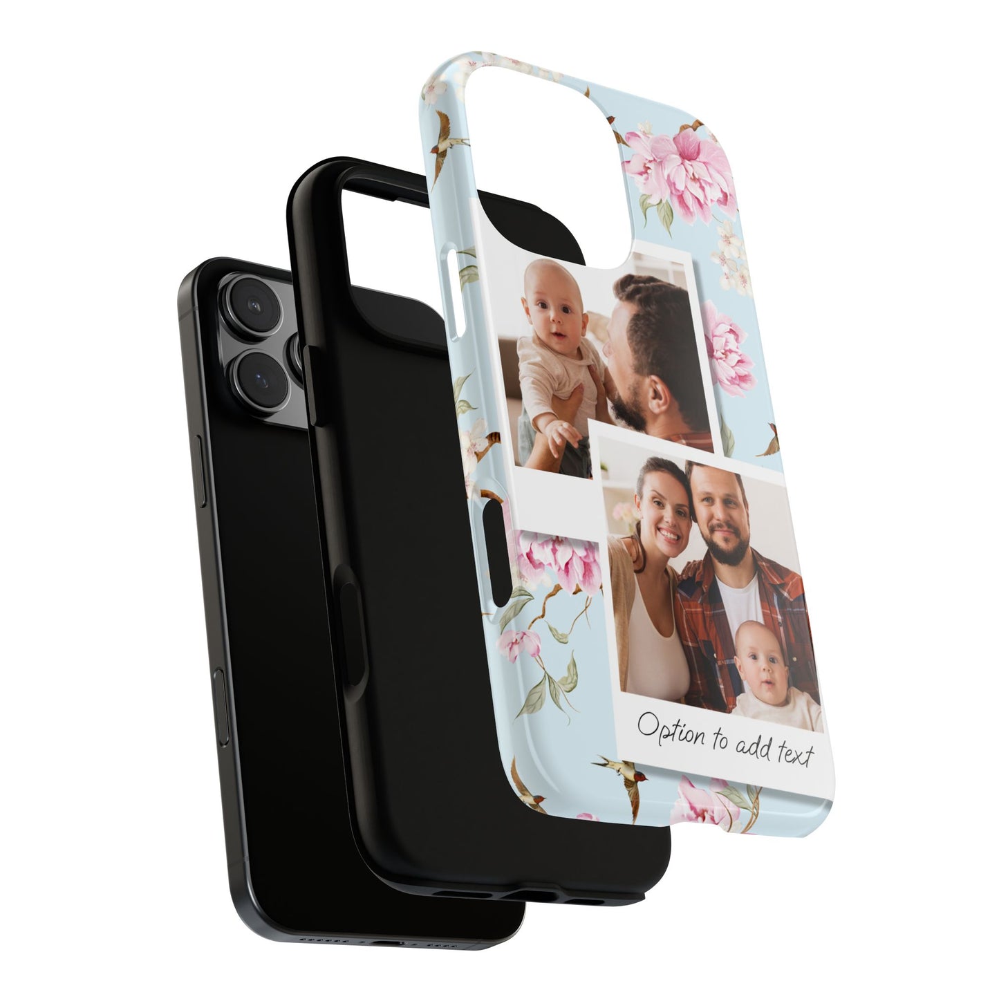 Two image Personalised Floral Photo Collage Tough Case — Personalised Family Phone Case