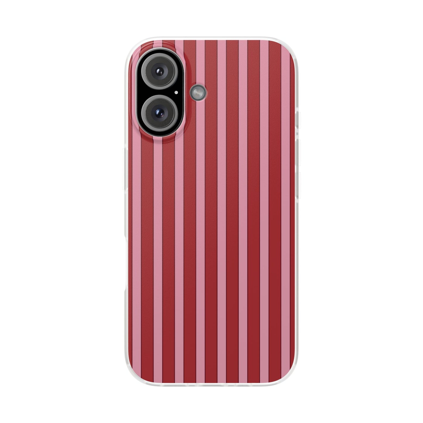 Red Vertical Stripe Protective Flexi Case for Apple iPhone, Samsung Galaxy.